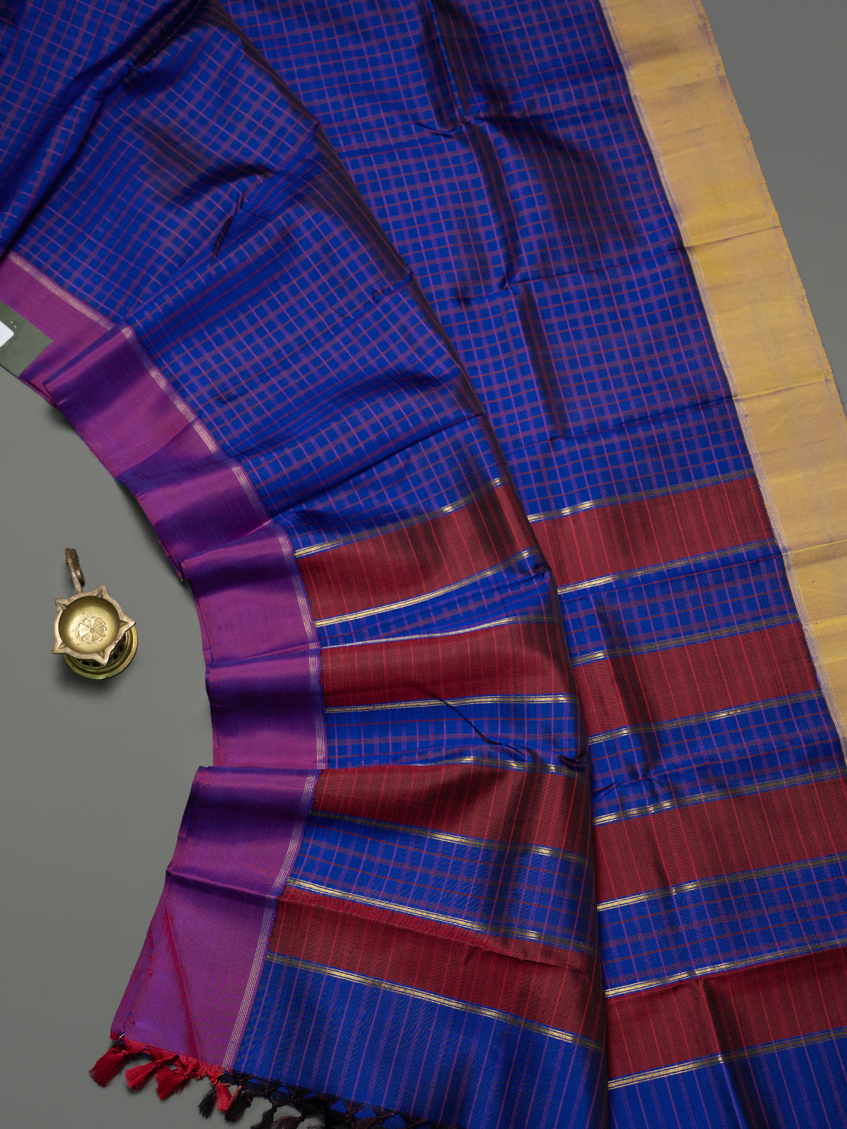 Chettinad kattam ganga Jamuna Kanjipuram Silk Saree CLSA10339
