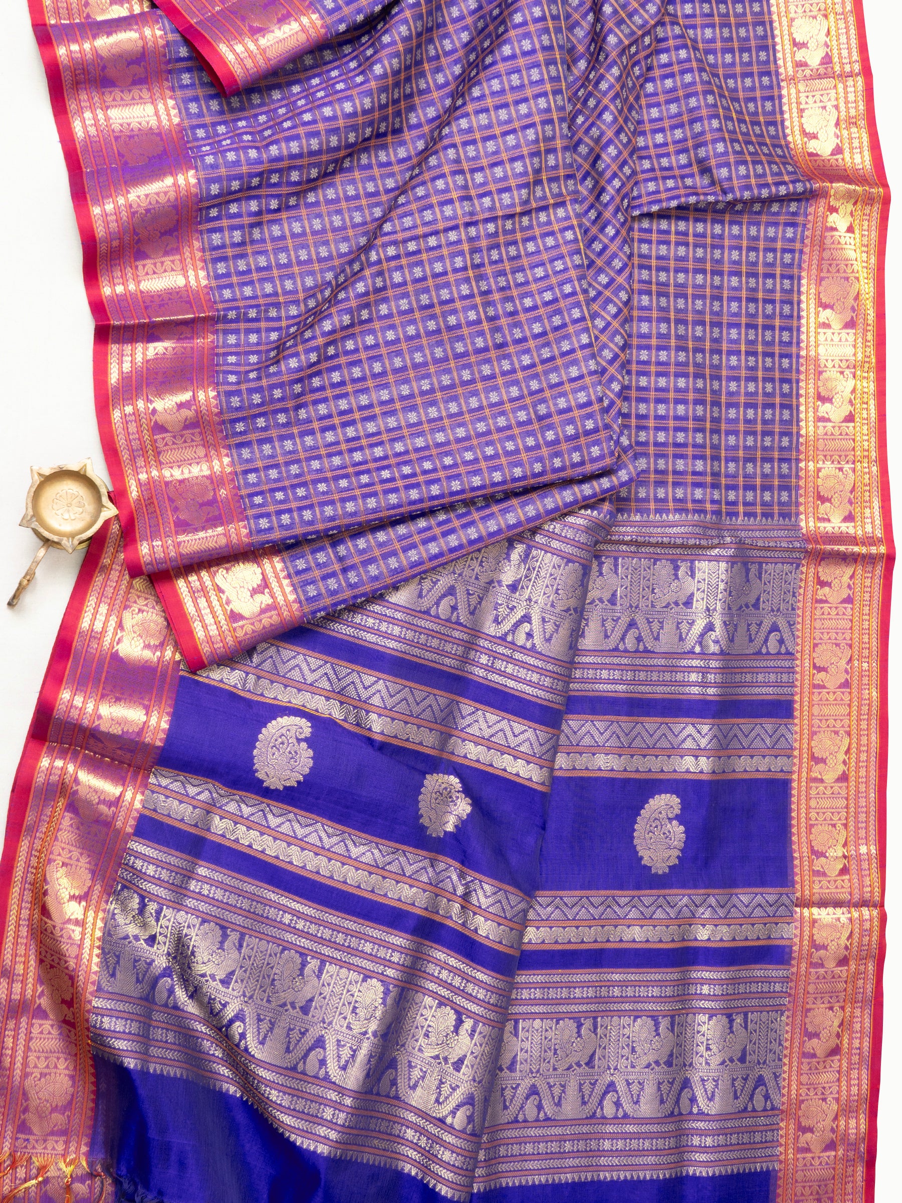Purplish blue 1000 butta /Silk cotton