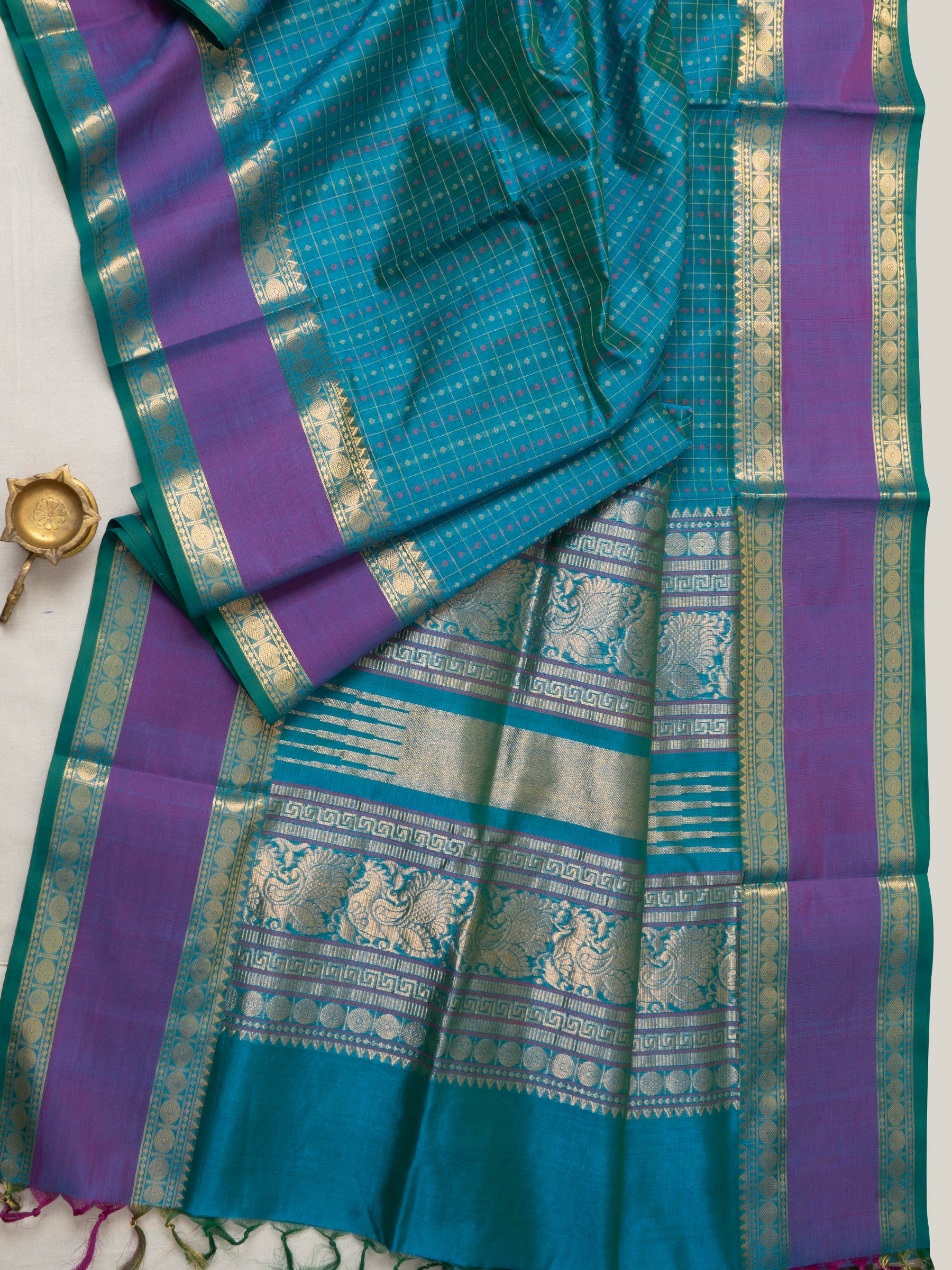 Sea blue 1000 butta /Silk cotton