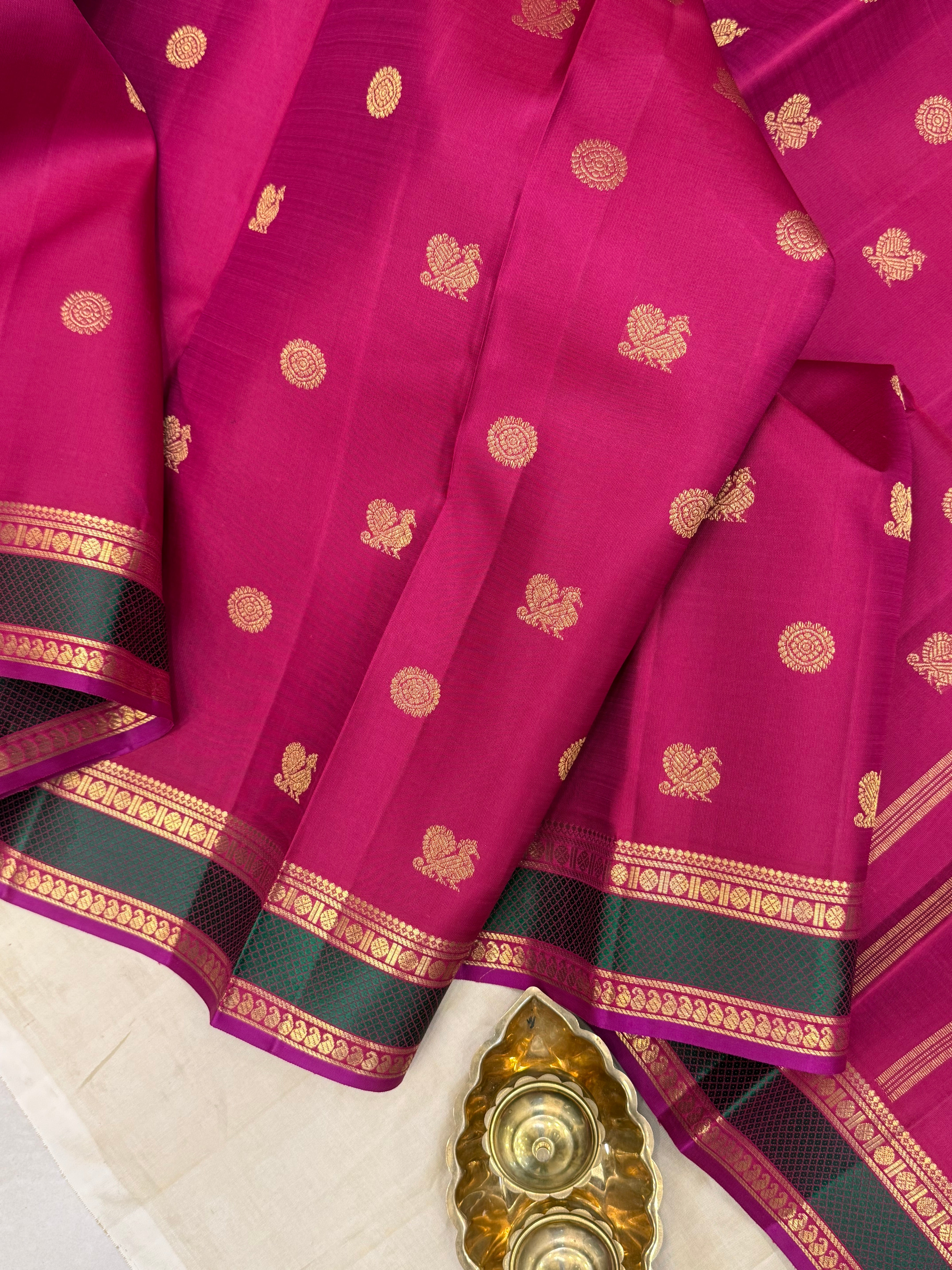 Kalyani: purple pink dense pet / kanjipuram silk