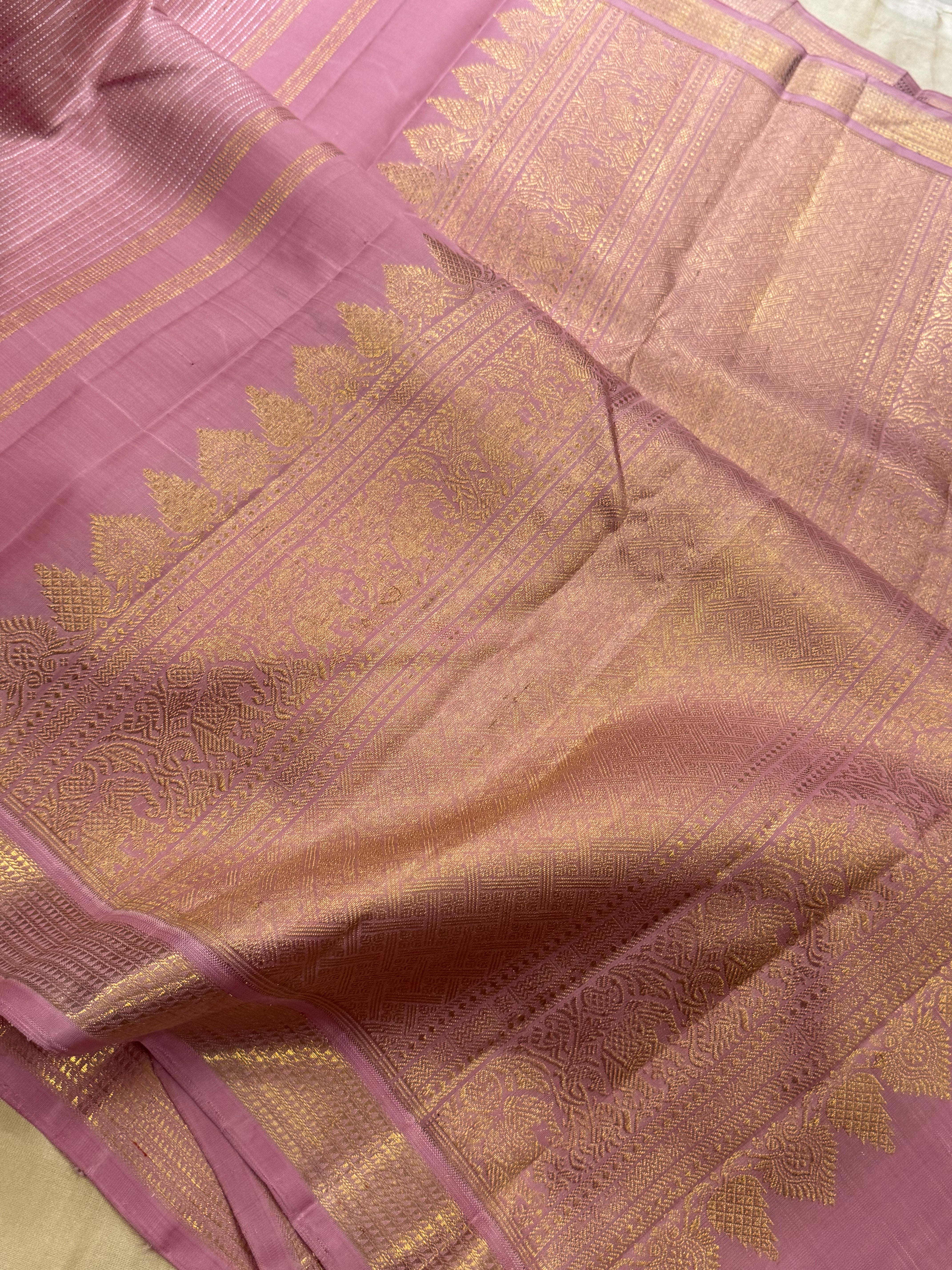 Baby pink retta Muthu OOSIVANAM / kanjipuram silk