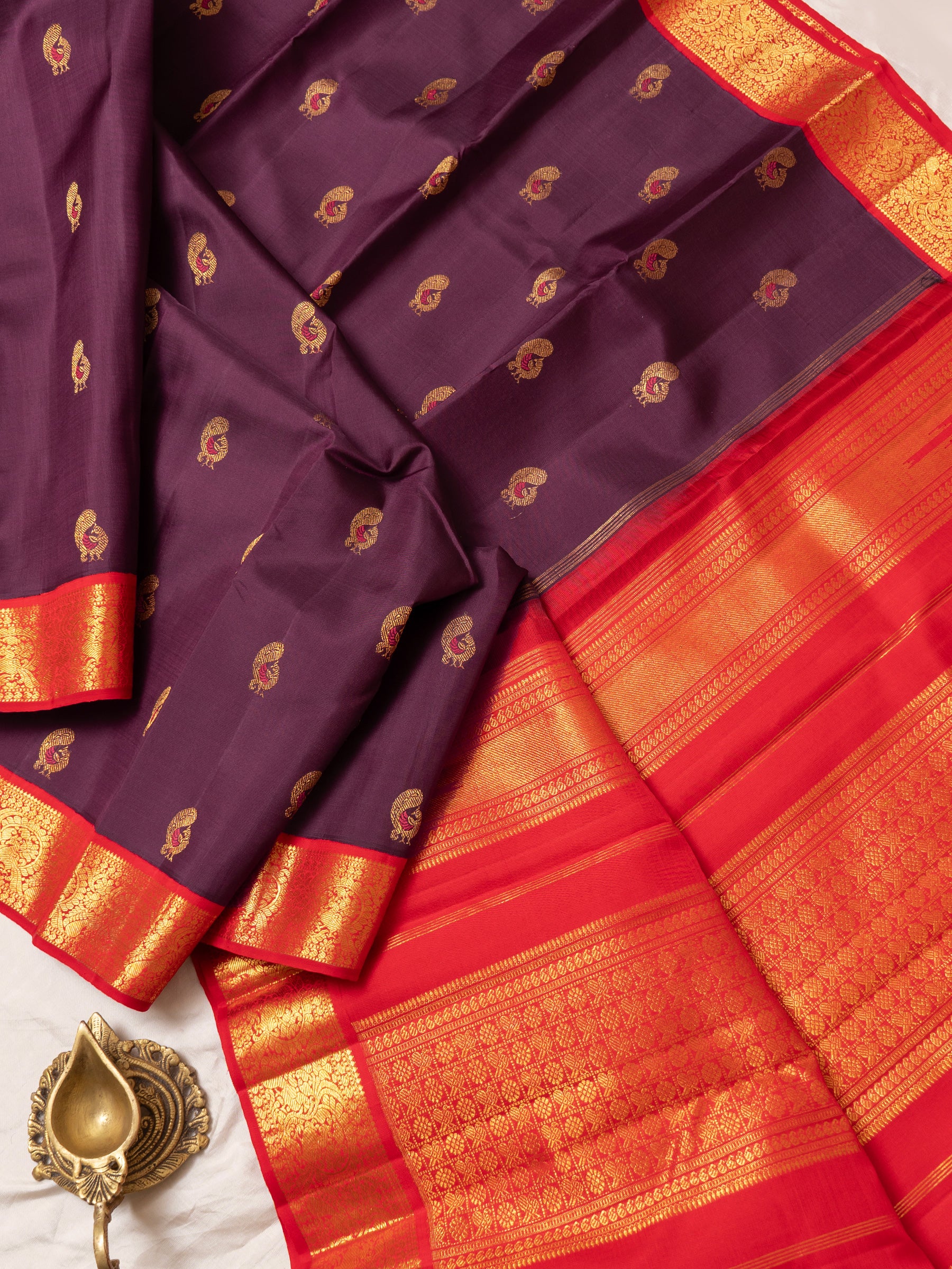 Paaku Meena work butta kai korvai / Kanjipuram Silk Saree CLSA4884