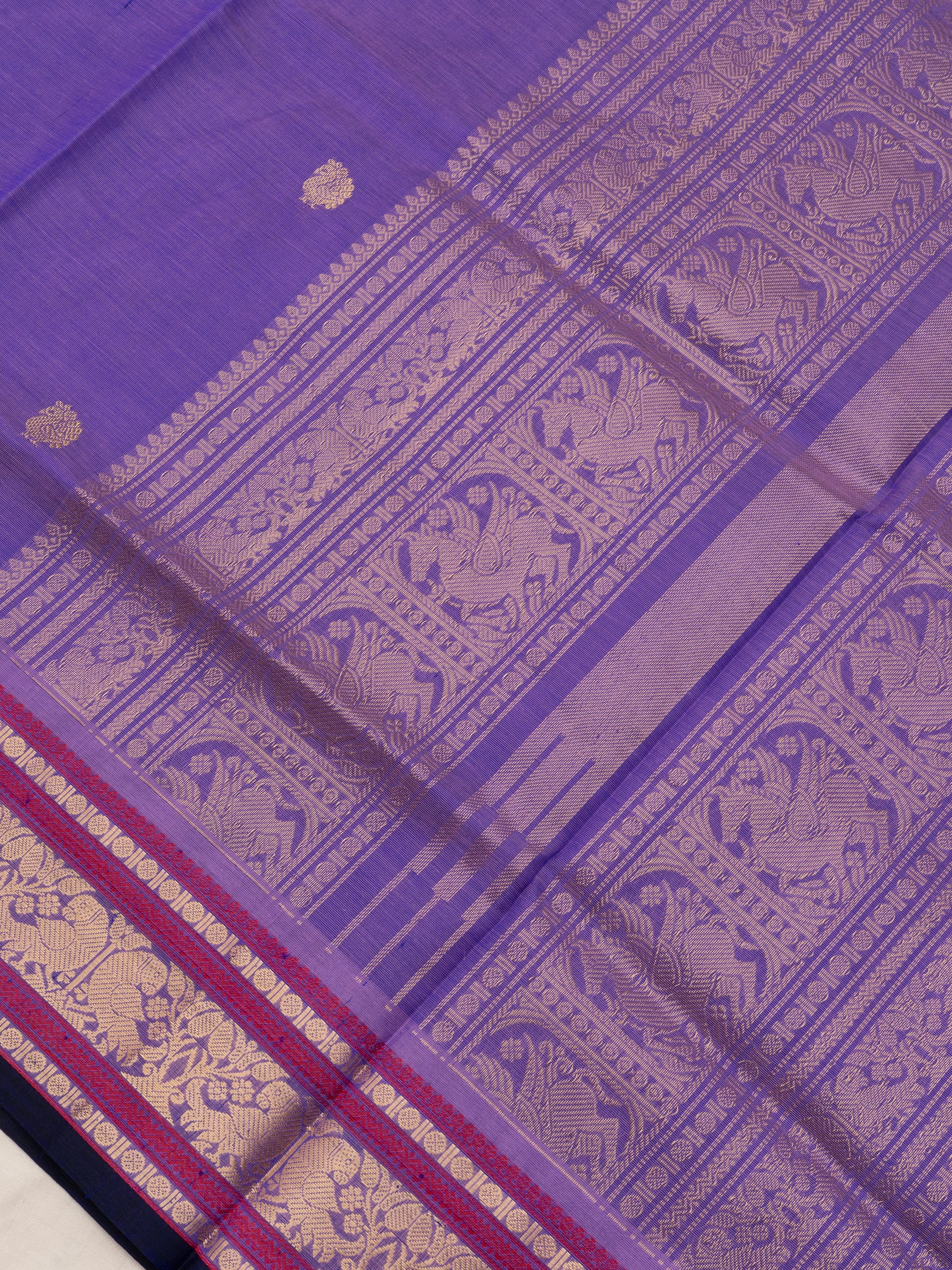 Lavender annam and yazhi butta / Silk Cotton Saree CLSA10197