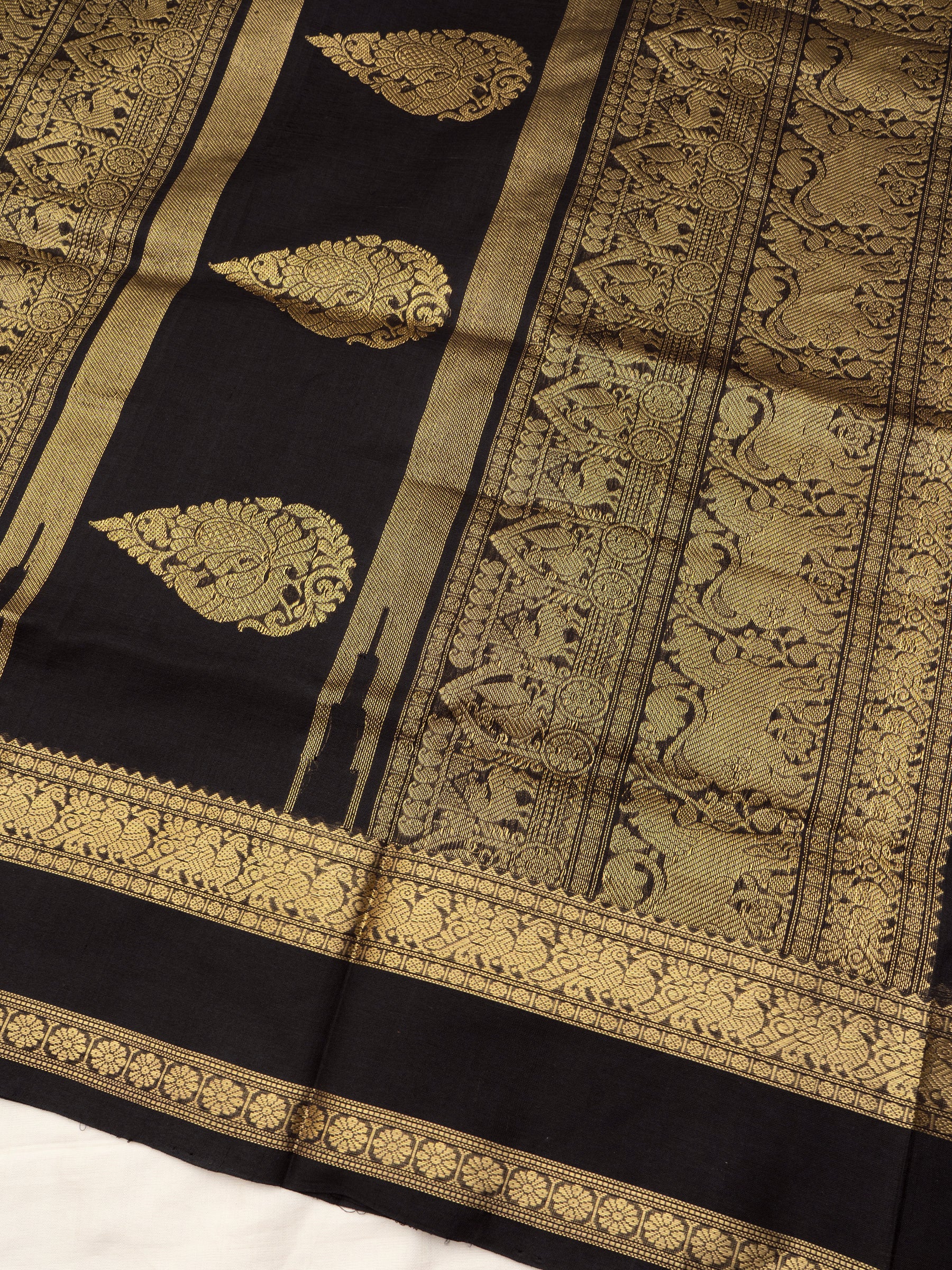 Black kattam rettapet border/ Silk Cotton Saree CLSA10218