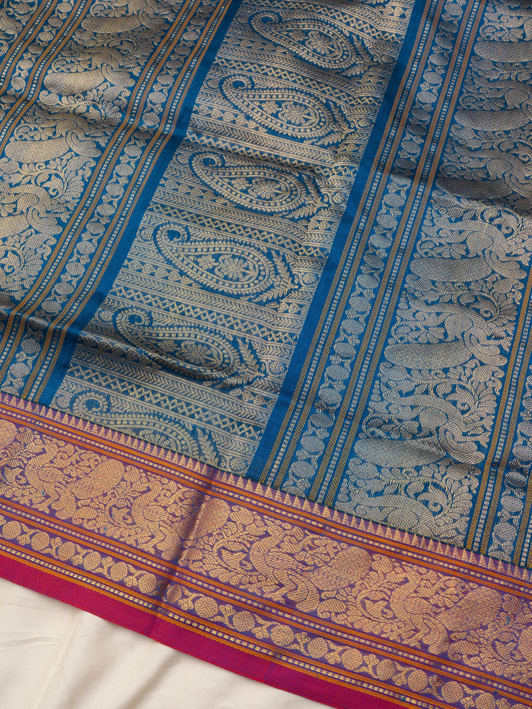 Rama blue lakshambutta/ Silk Cotton Saree CLSA10230