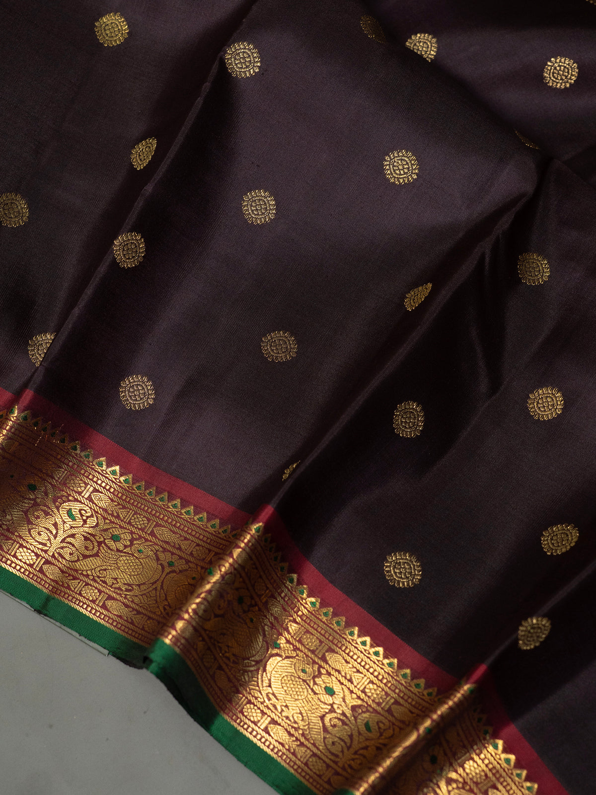 Deep Kanchana double Palla / Kanjipuram Silk Saree CLSA11004