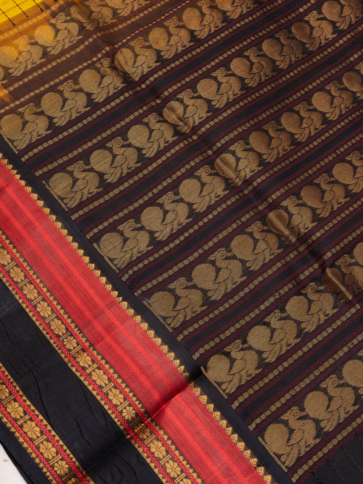 Yellow Laksham butta/Silk Cotton Saree CLSA11064
