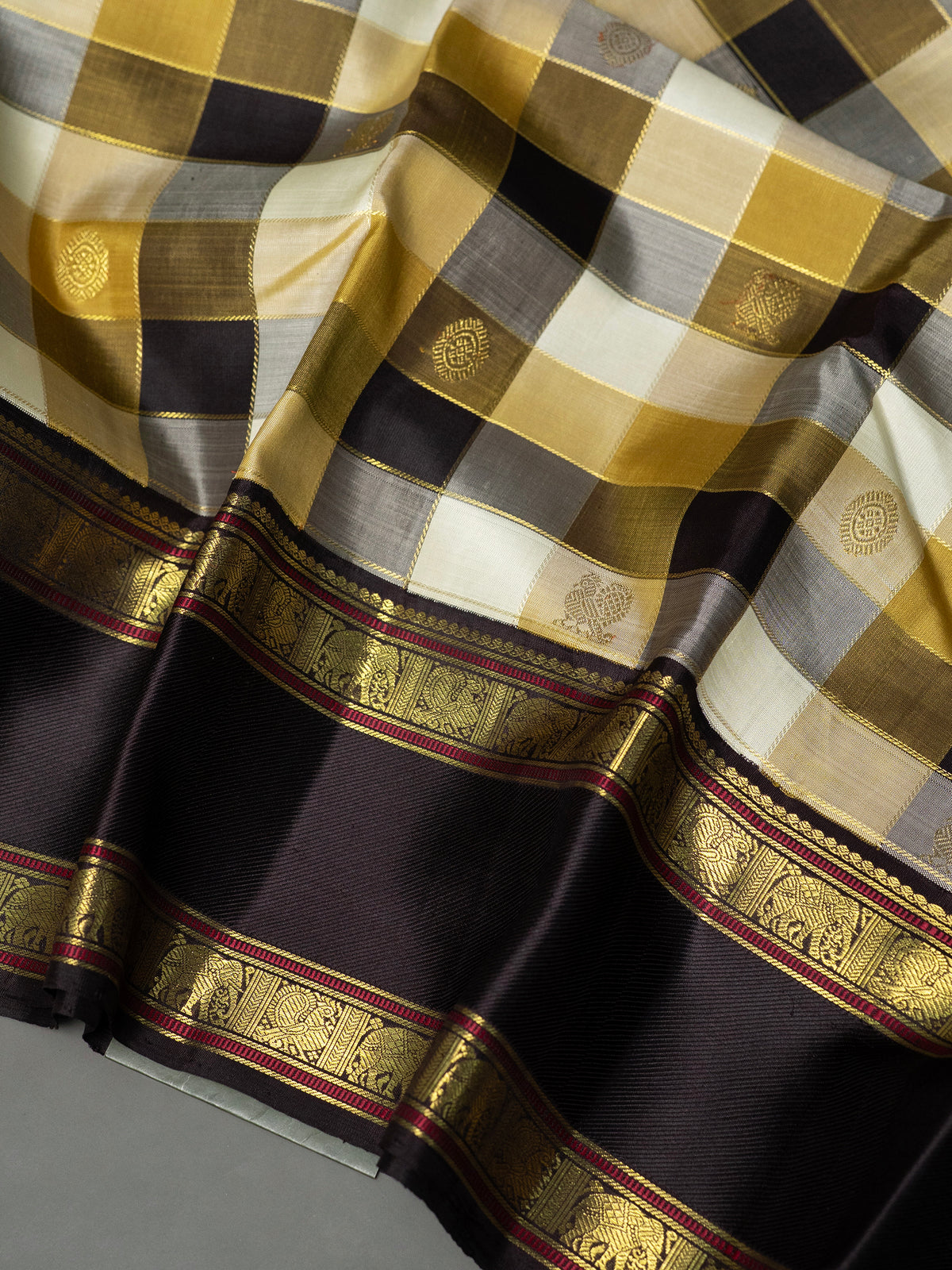 Pastel Zari Kattam with butta Korvai pure Zari /Kanjipuram Silk Saree CLSA11075