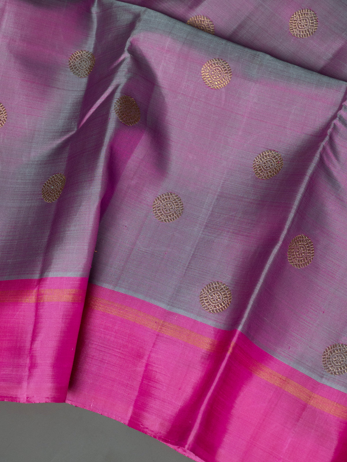 Lavnder pink bodi karai pure Kanjipuram Silk Saree CLSA11217