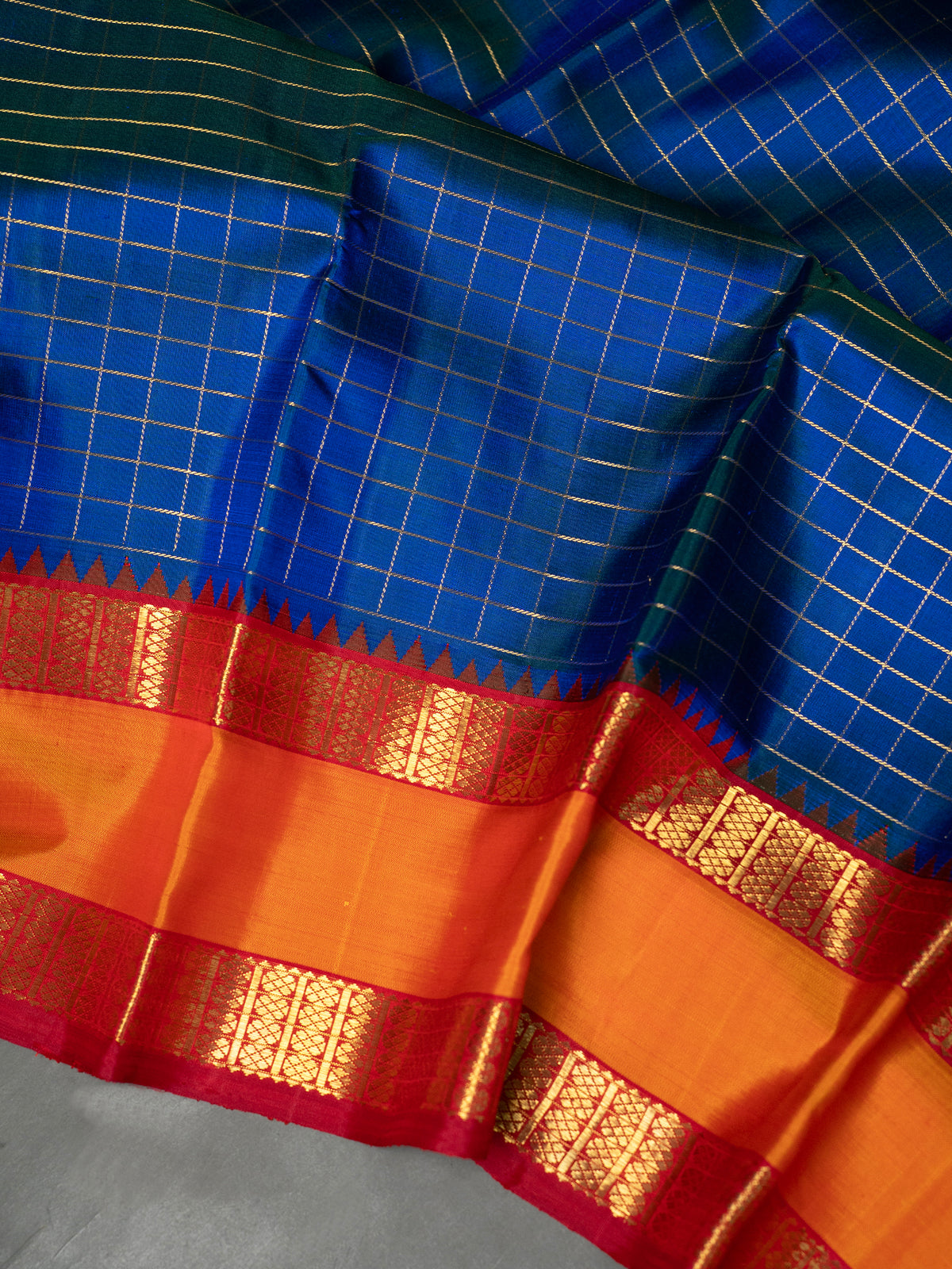 Mayilkazhuthu Zari Kattam Pure Kanjipuram Silk Saree CLSA12160