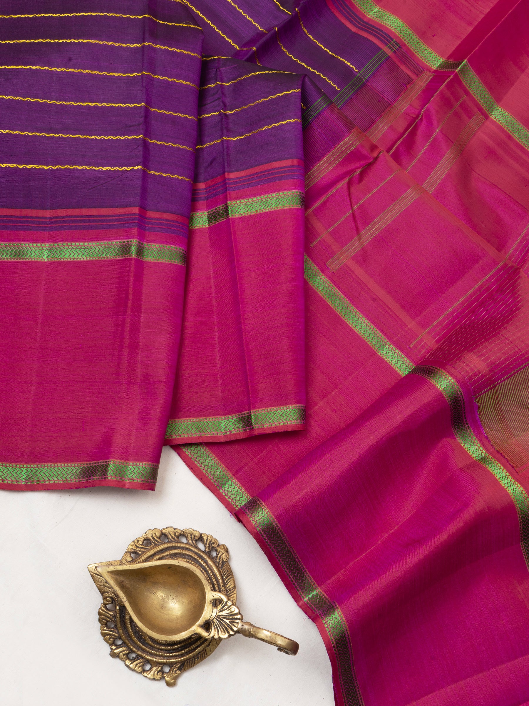 Purple thread veldhari stripes/ Arani silk CLSA1243