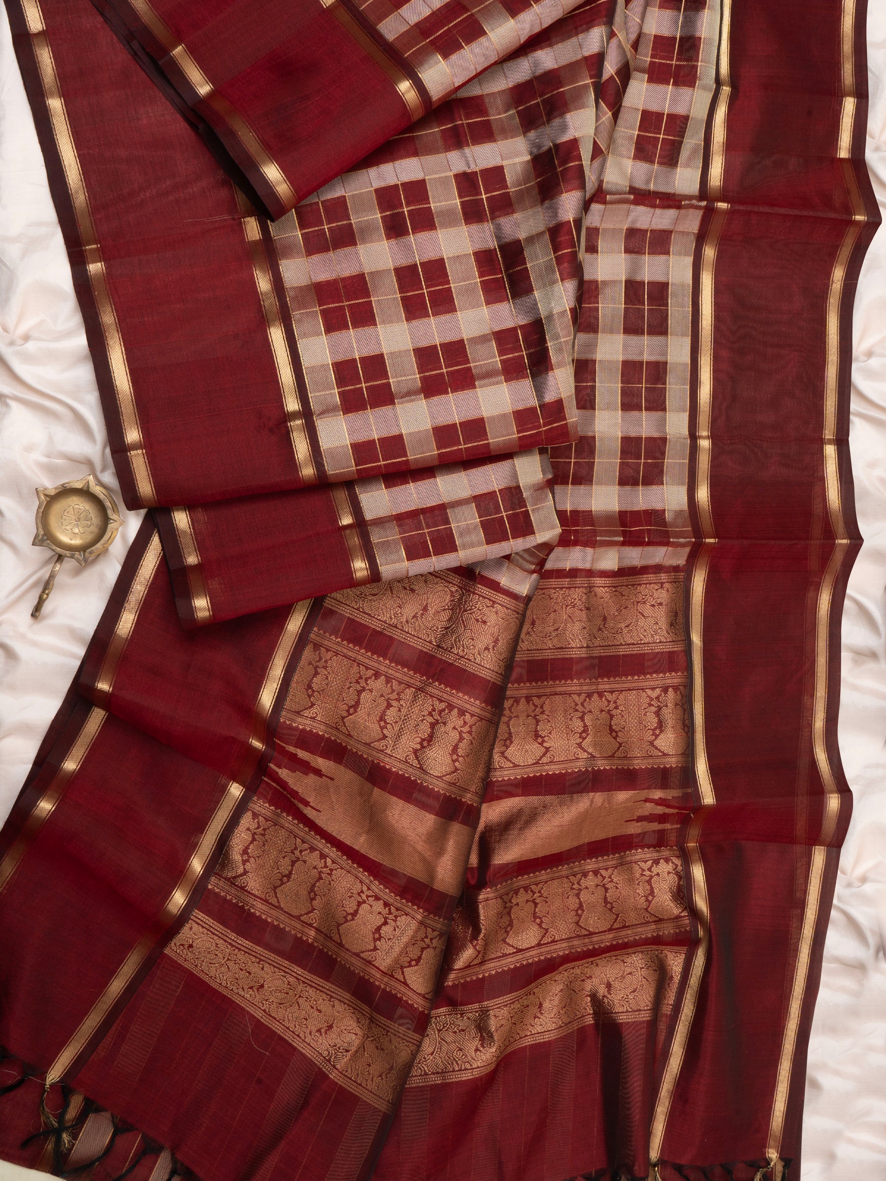 Chettinad kattam/ Silk Cotton Saree CLSA5743
