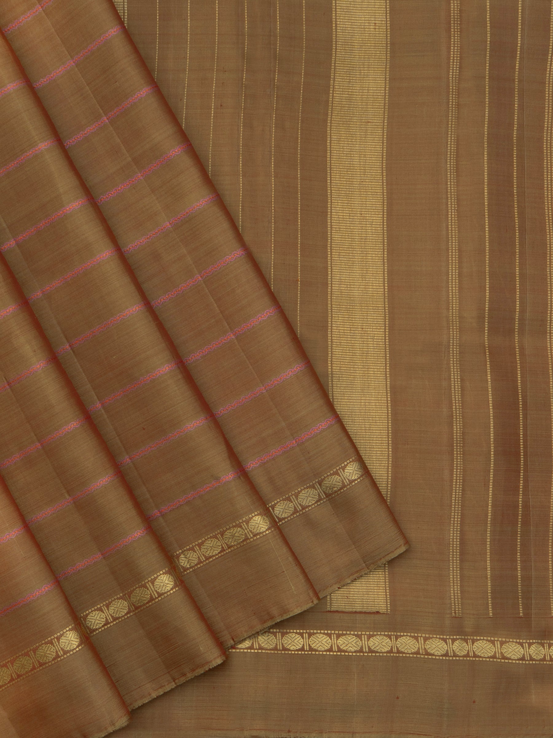 Muted brown veldhari/ Kanjipuram Silk Saree CLSA342