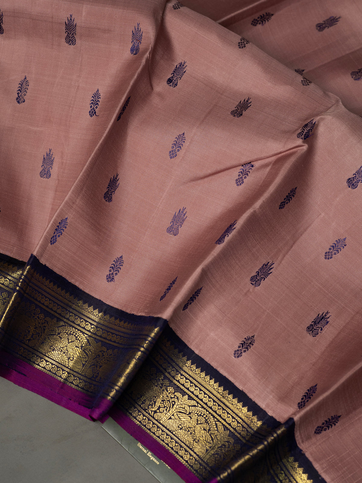 Geva shade thread butta and deep purple kai korvai/ Kanjipuram Silk Saree CLSA3686