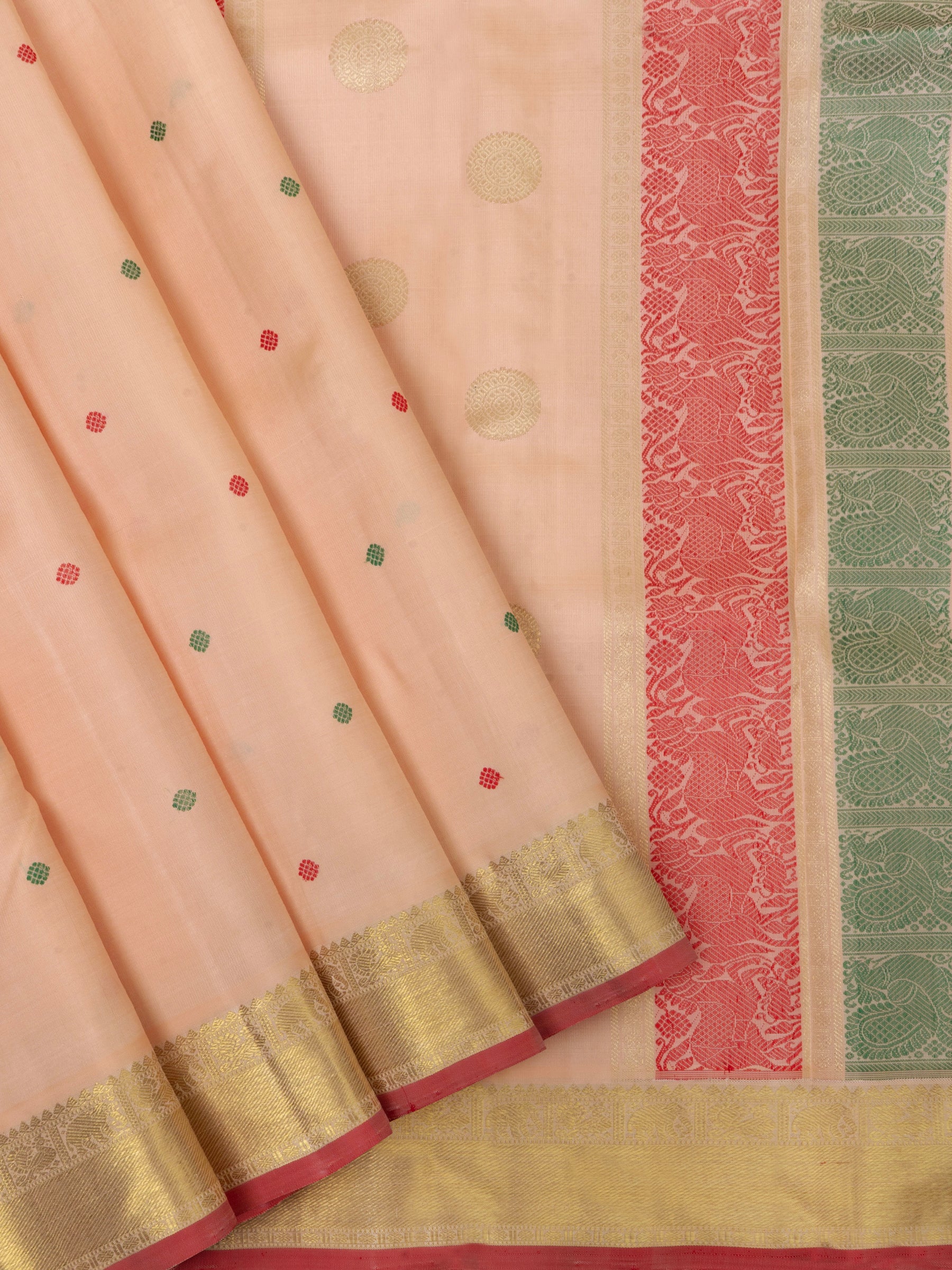 Offwhite shot pastel pink thread body butta/ Kanjivaram Silk Saree CLSA5807