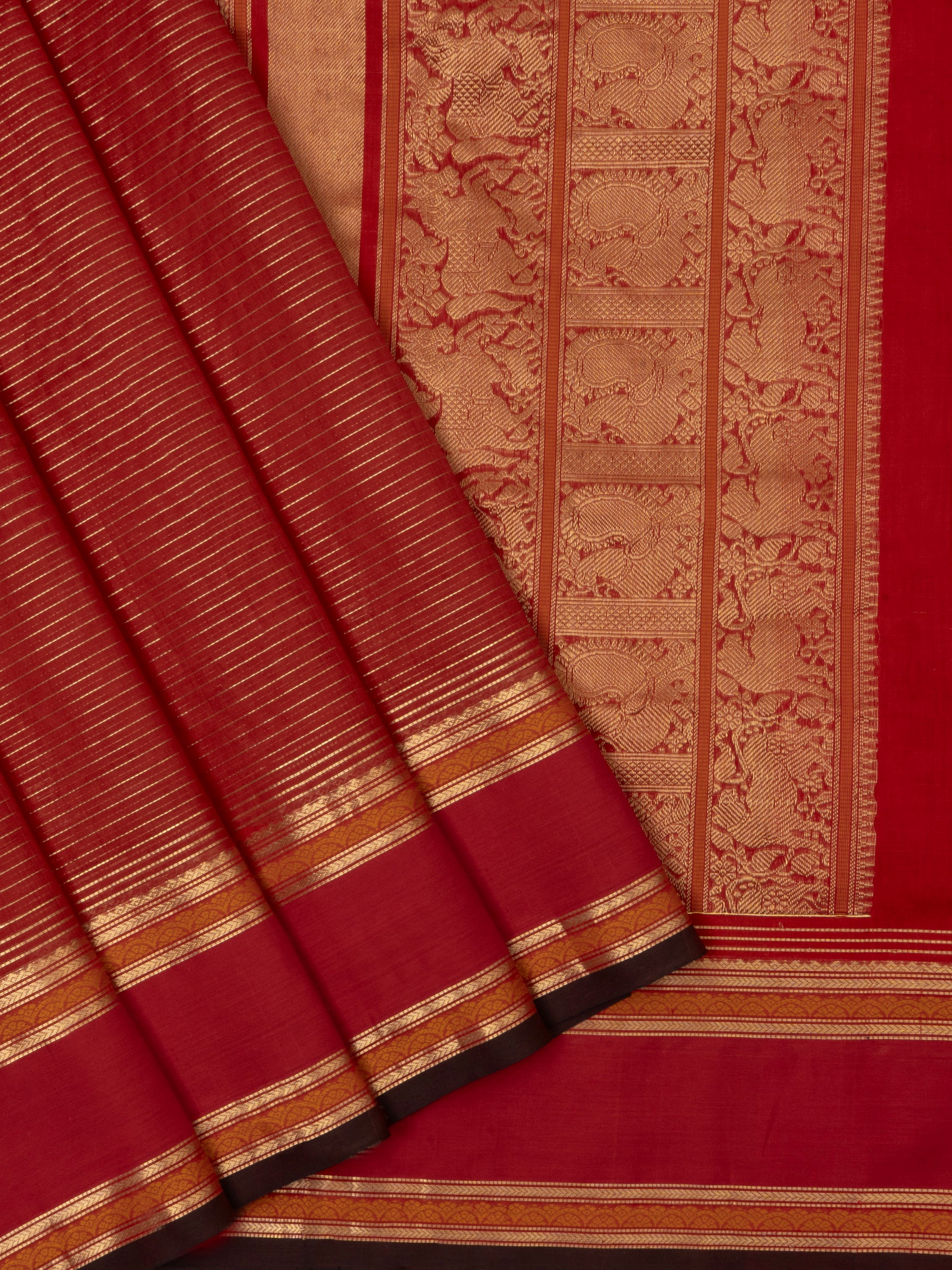 Rust rettapet border / Silk Cotton Saree CLSA5981