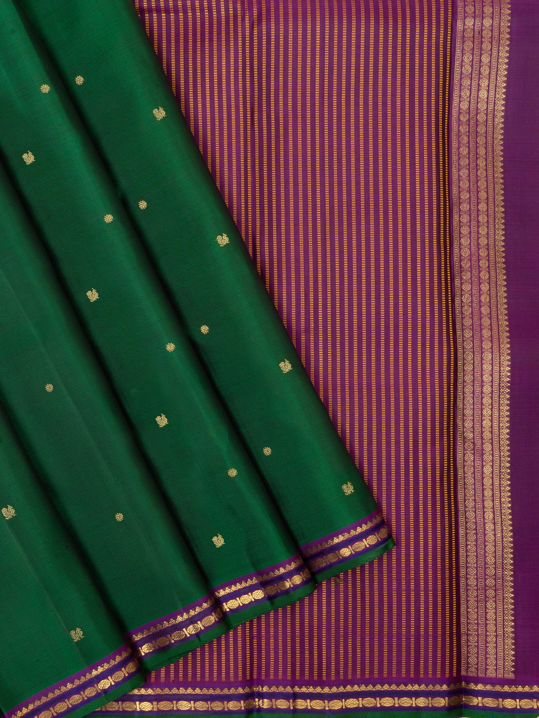 Dark green small border / Kanjipuram Saree CLSA6033