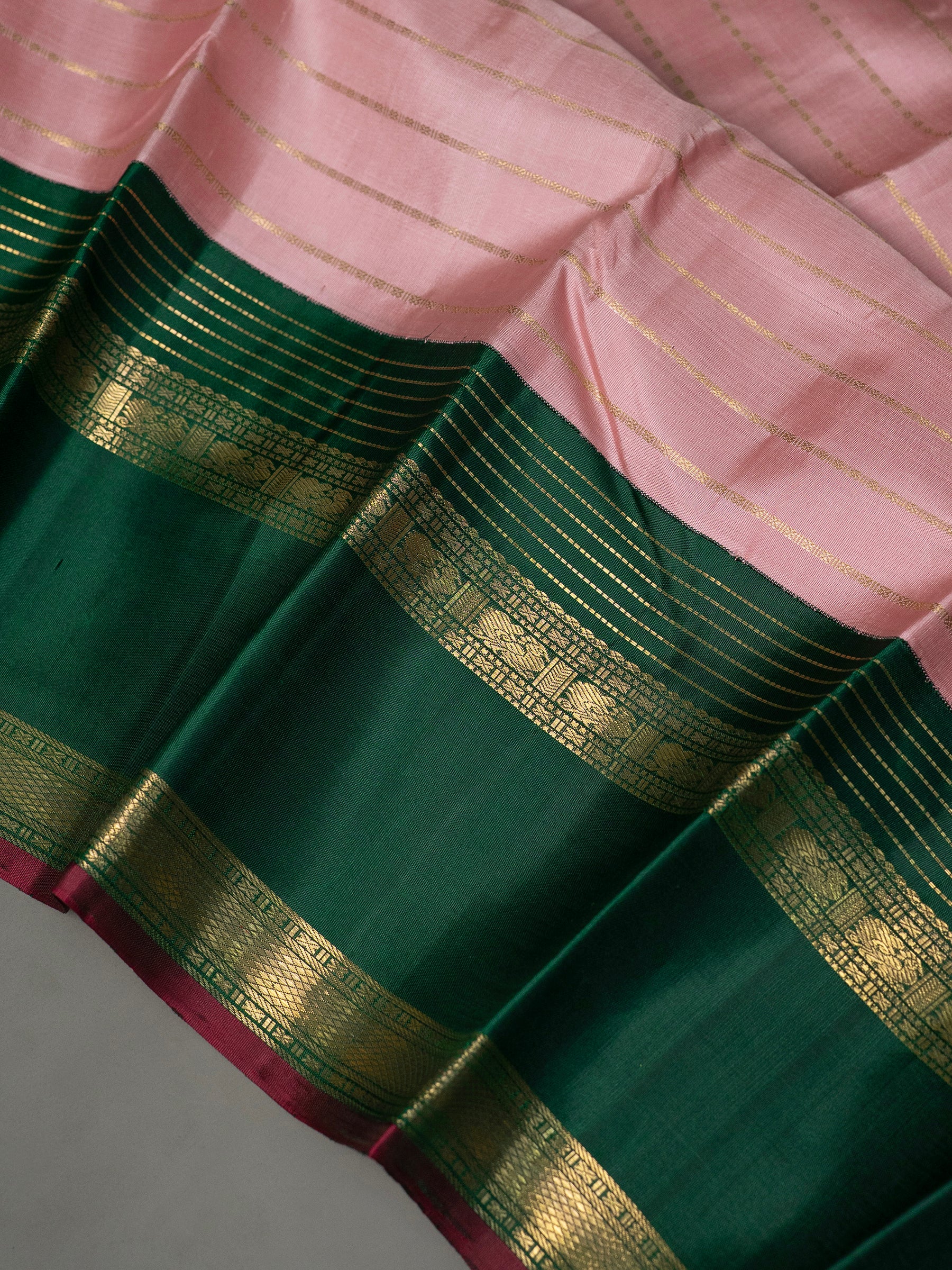 Vintage veldhari korvai Kanjipuram Silk Saree CLSA6154