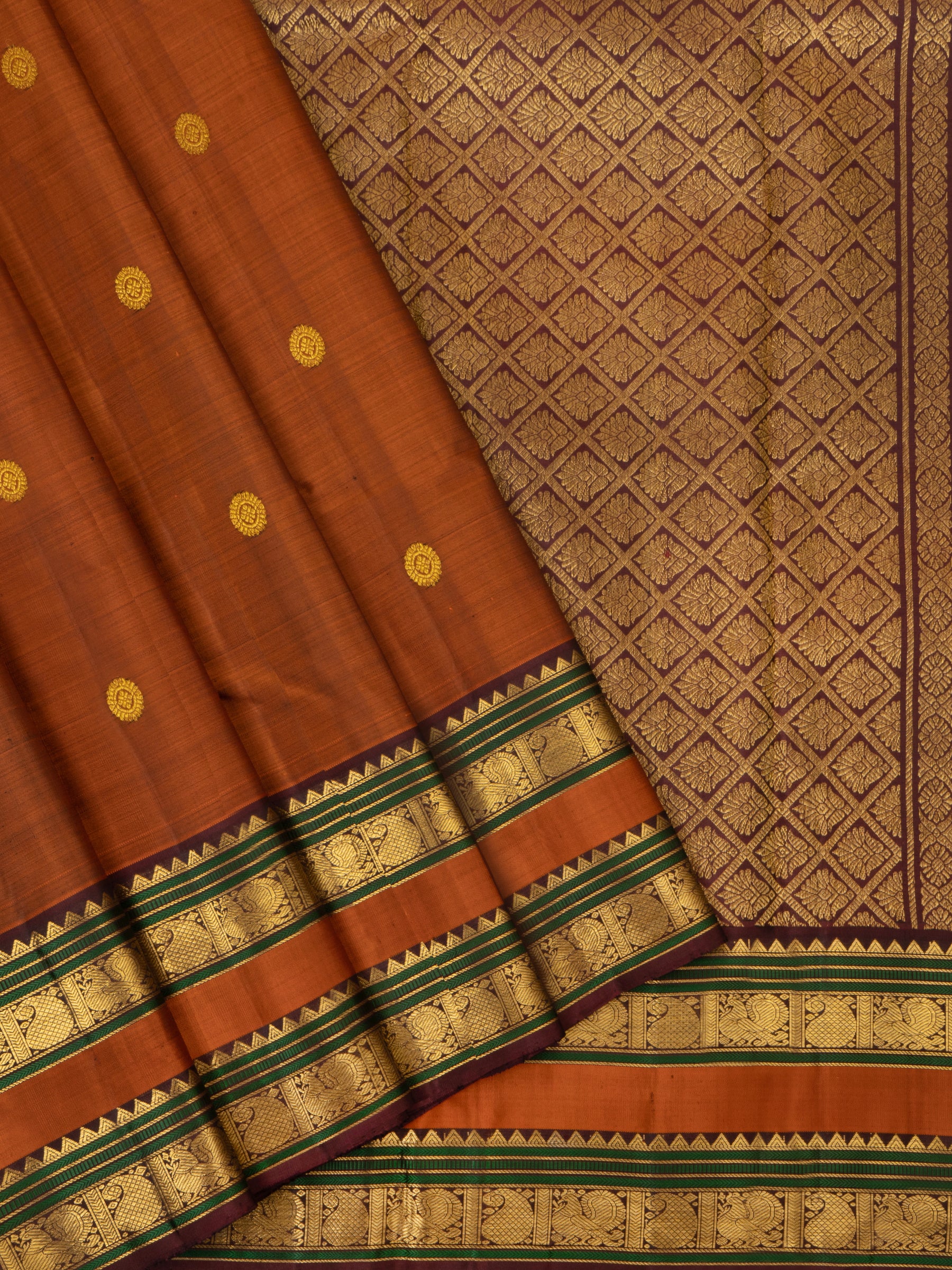 Rust retta pet / Arani Silk Saree CLSA6688