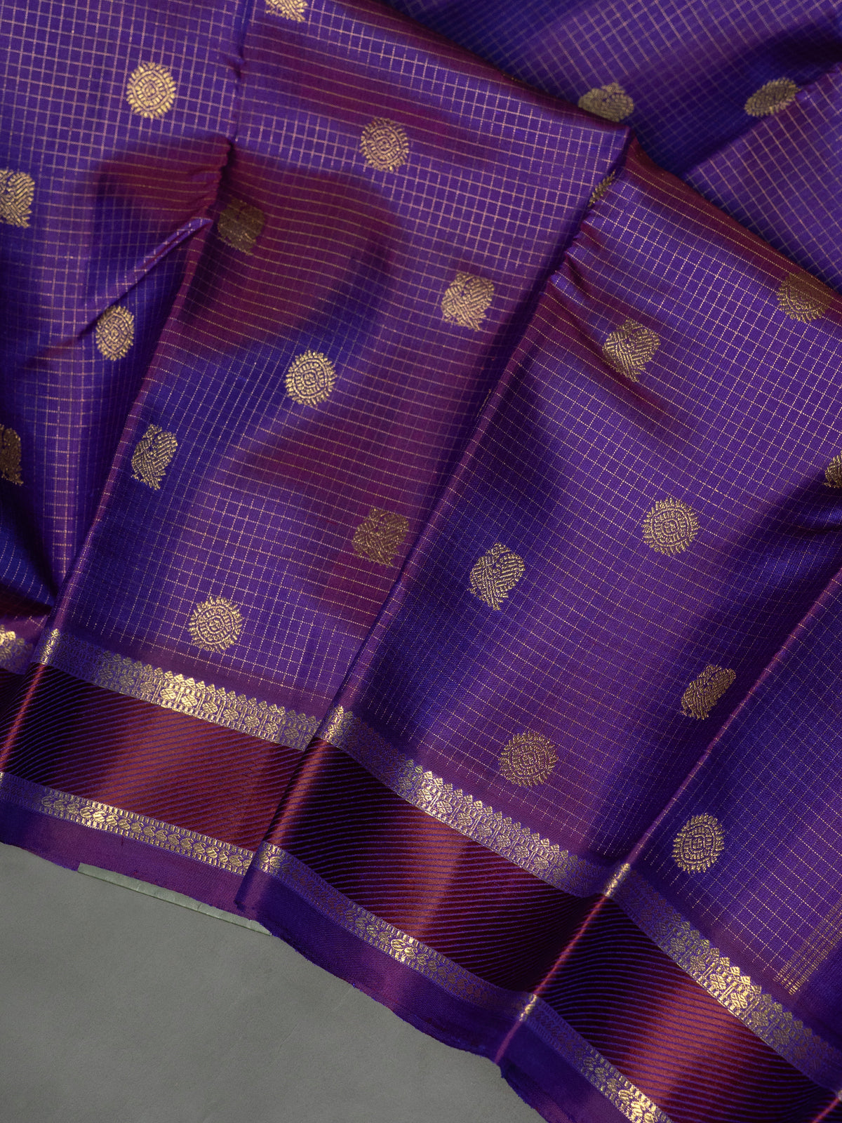 Brinjal vairaoosi Kattam Butta / Kanjipuram Silk Saree CLSA6772