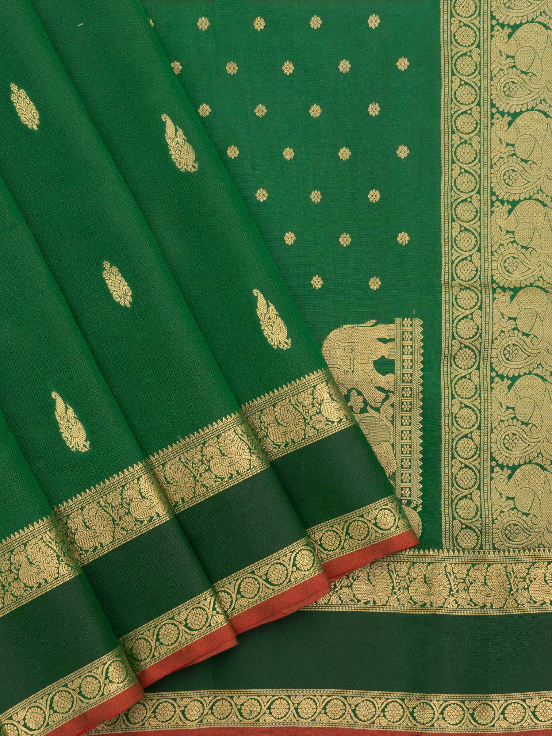 Green rettapet border unique pallu / Special Edition Silk CLSA6947