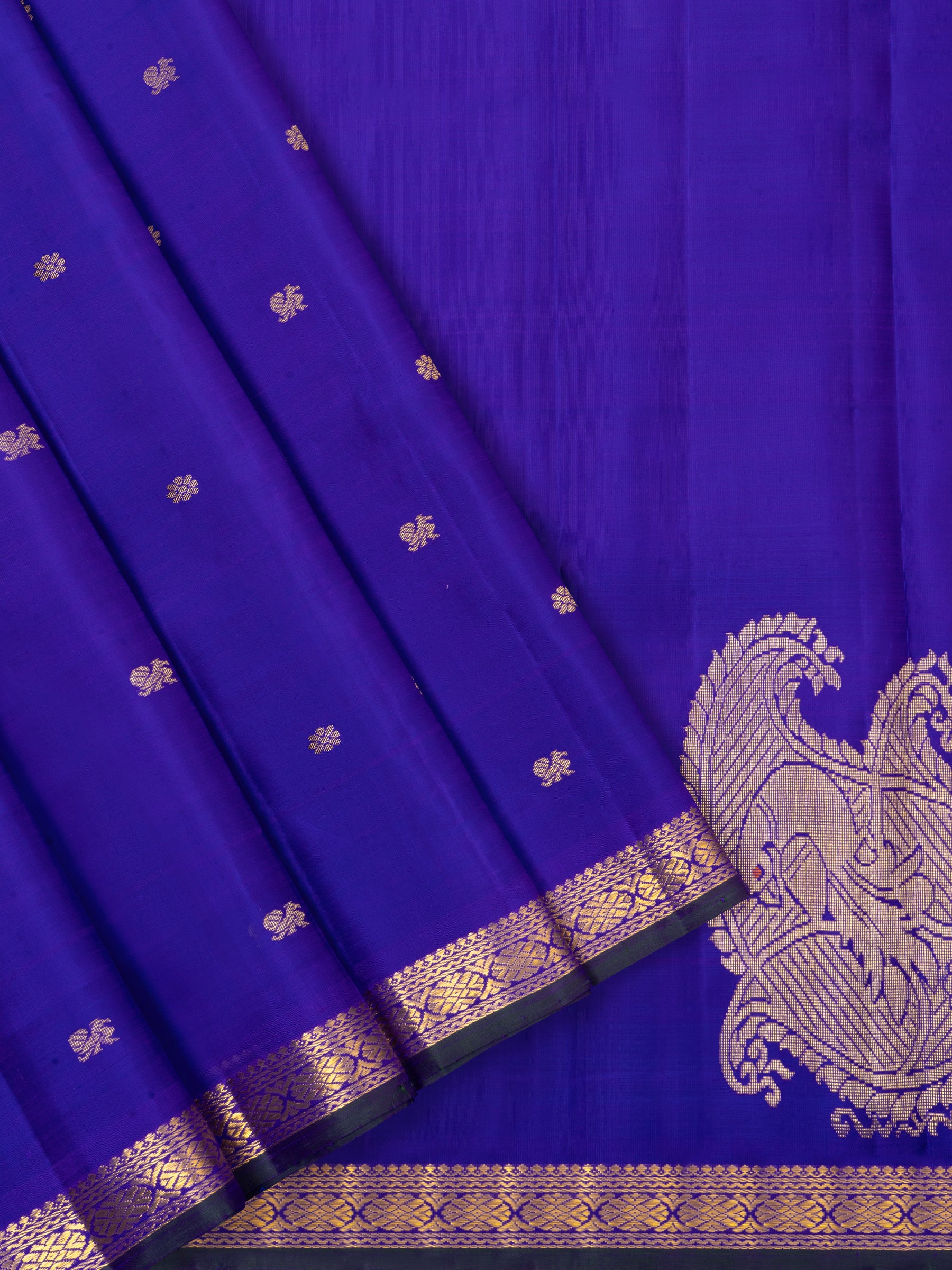 Royal blue corner Butta / Kanjipuram silk Saree CLSA6981