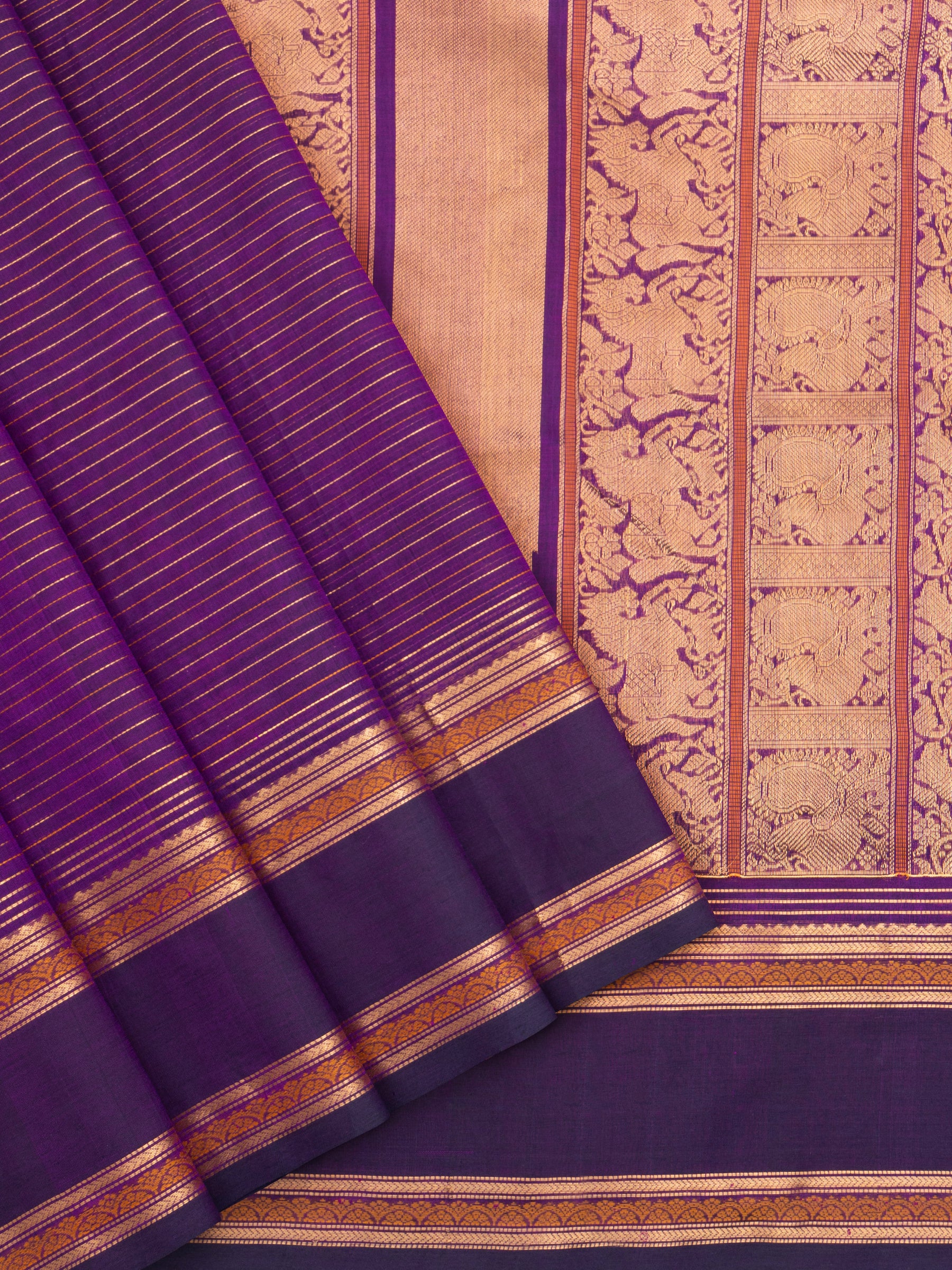 Purple veldhari / Silk Cotton Saree CLSA7115