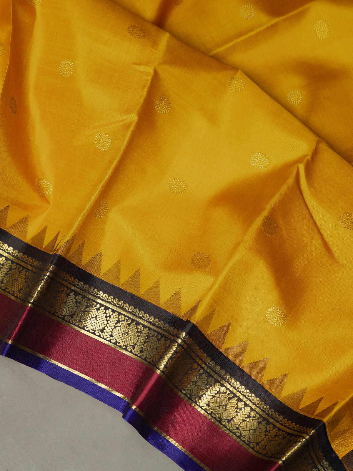 Yellow Kai Korvai /Kanjipuram Silk Saree CLSA8175