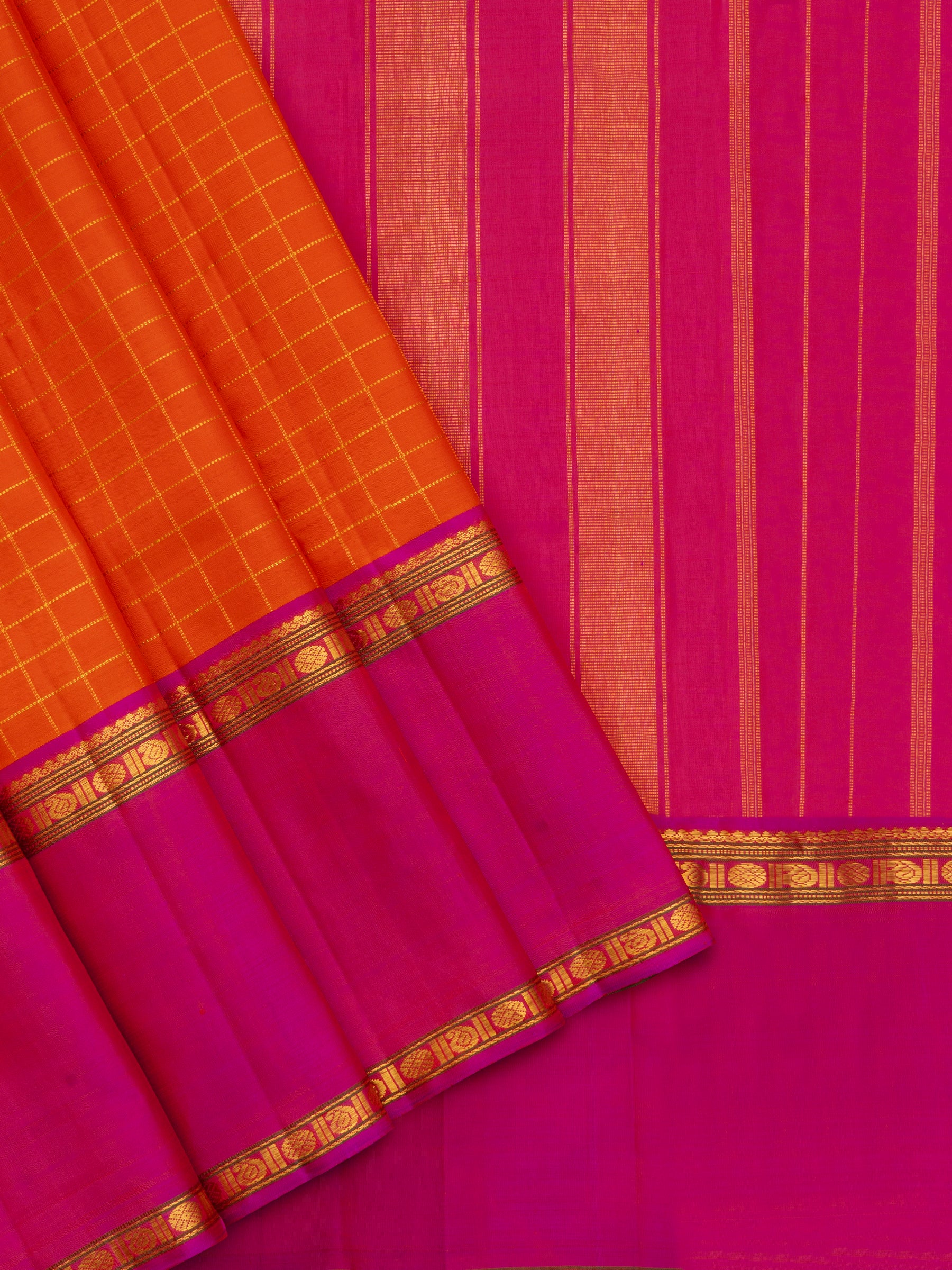 Orange kattam ganga jamuna border / Arani Silk Saree CLSA8548