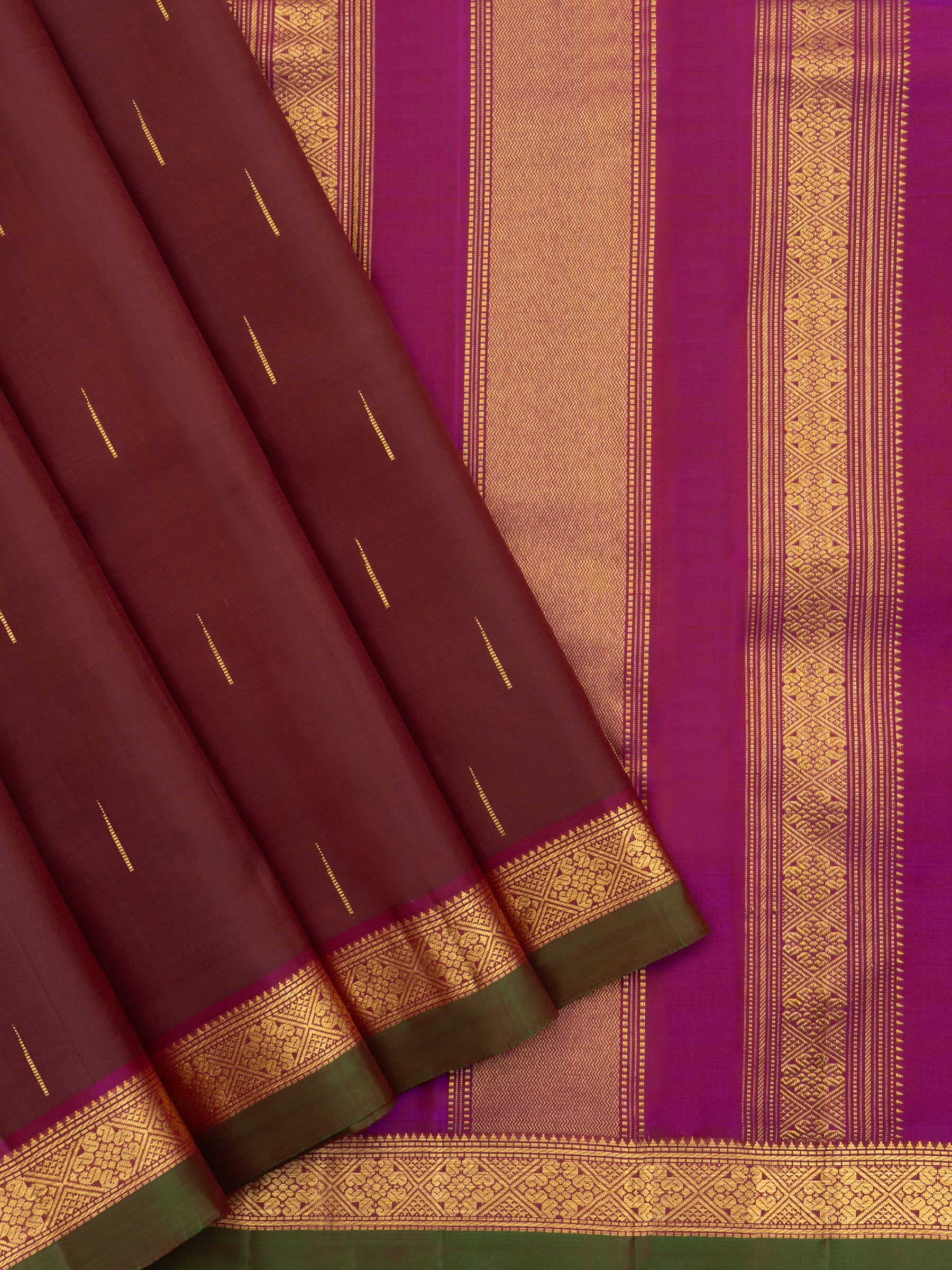 Deep Araku and pink kaal erangina border/ Arani Silk Saree CLSA9037