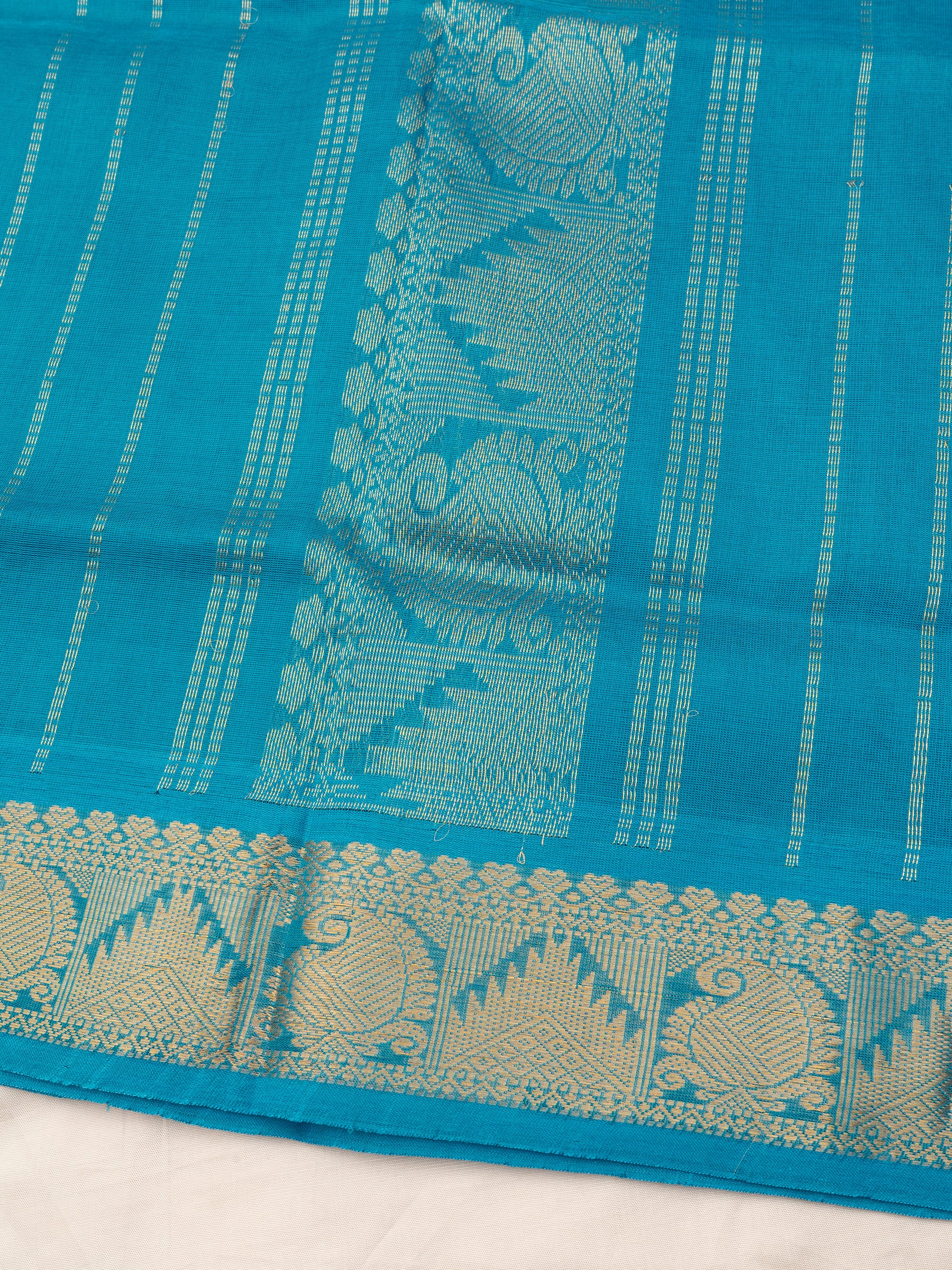 Teal blue / Silk Cotton Saree CLSA9235