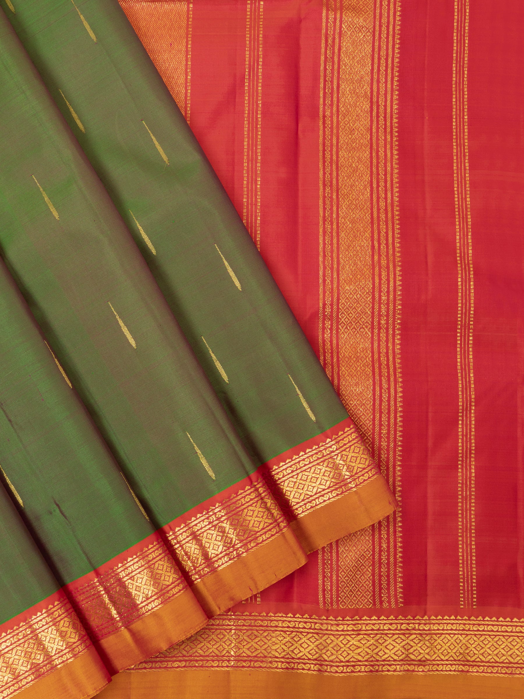 Mehandi green Arani Silk Saree CLSA9427