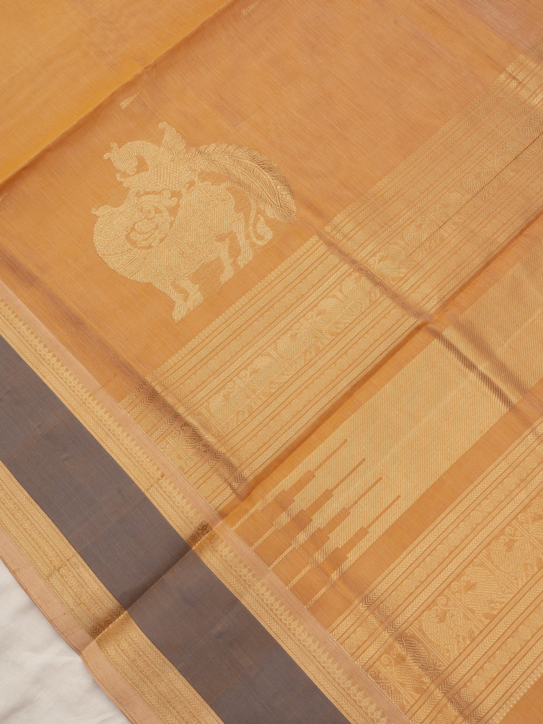 Plush sandal unique pallu / Silk Cotton Saree CLSA9548
