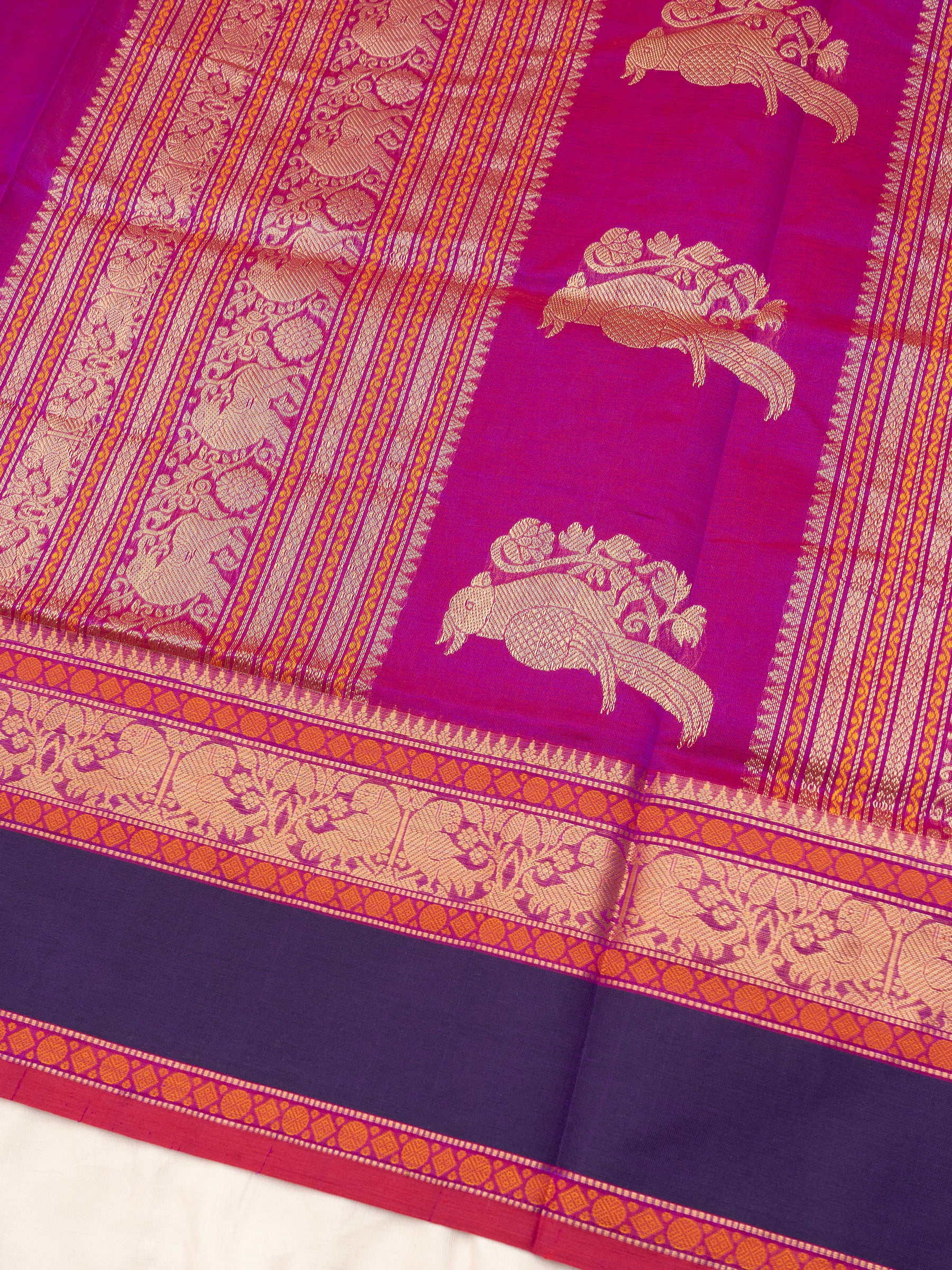 Magenta pink unique pallu / Silk Cotton CLSA9554