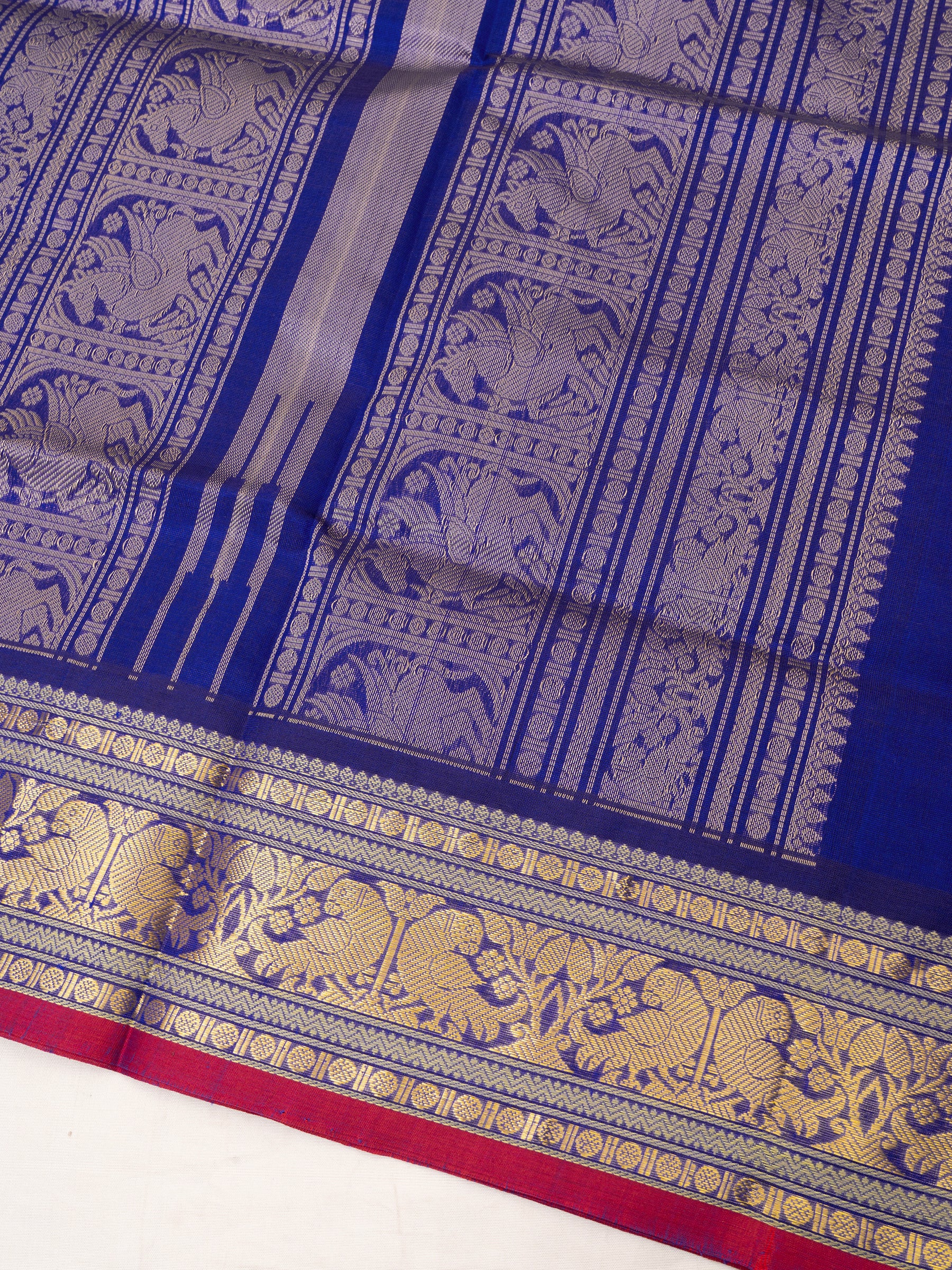 Blue getti border / Silk Cotton Saree CLSA9683