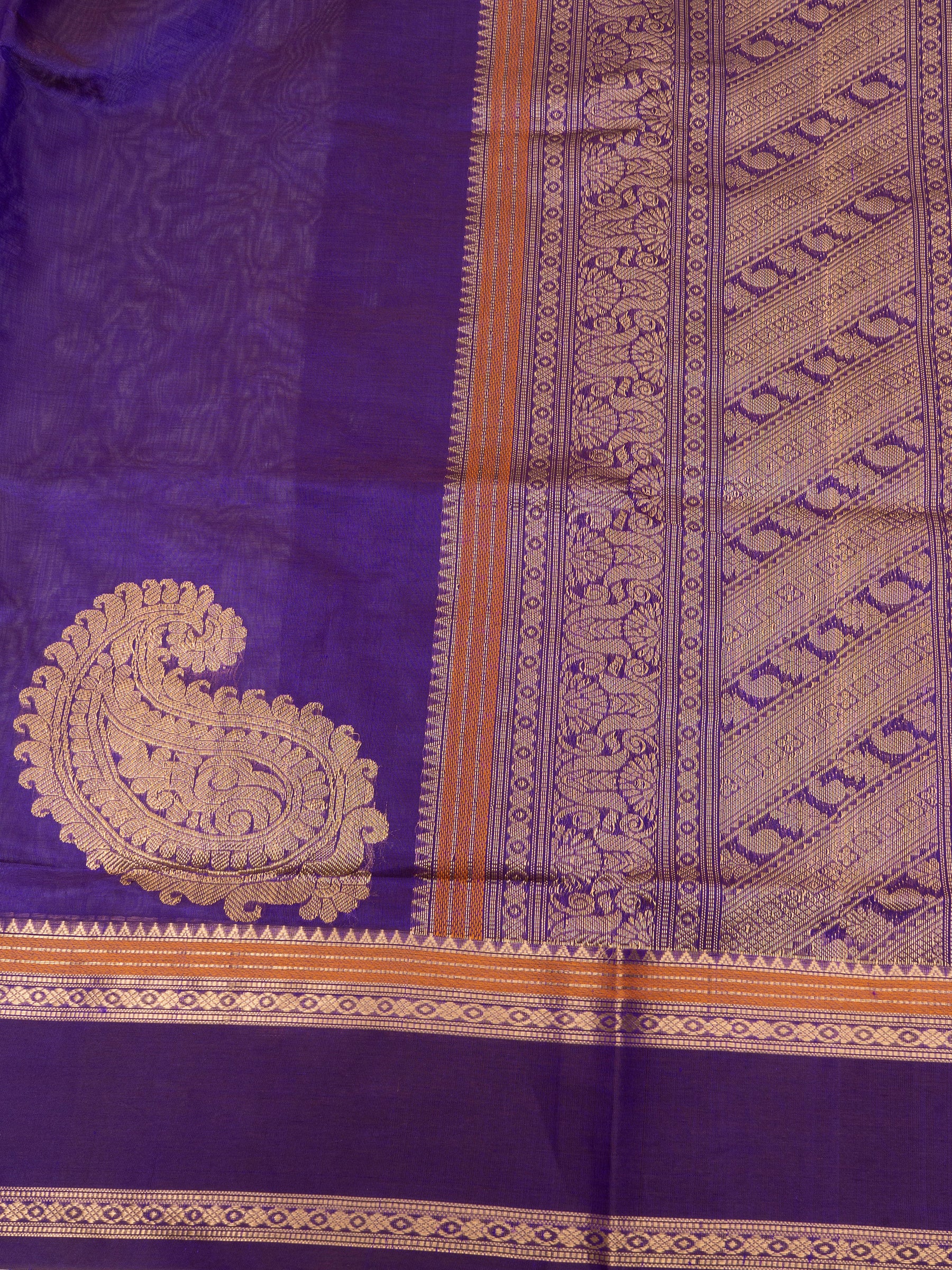 Purple corner butta / Silk Cotton Saree CLSA9695