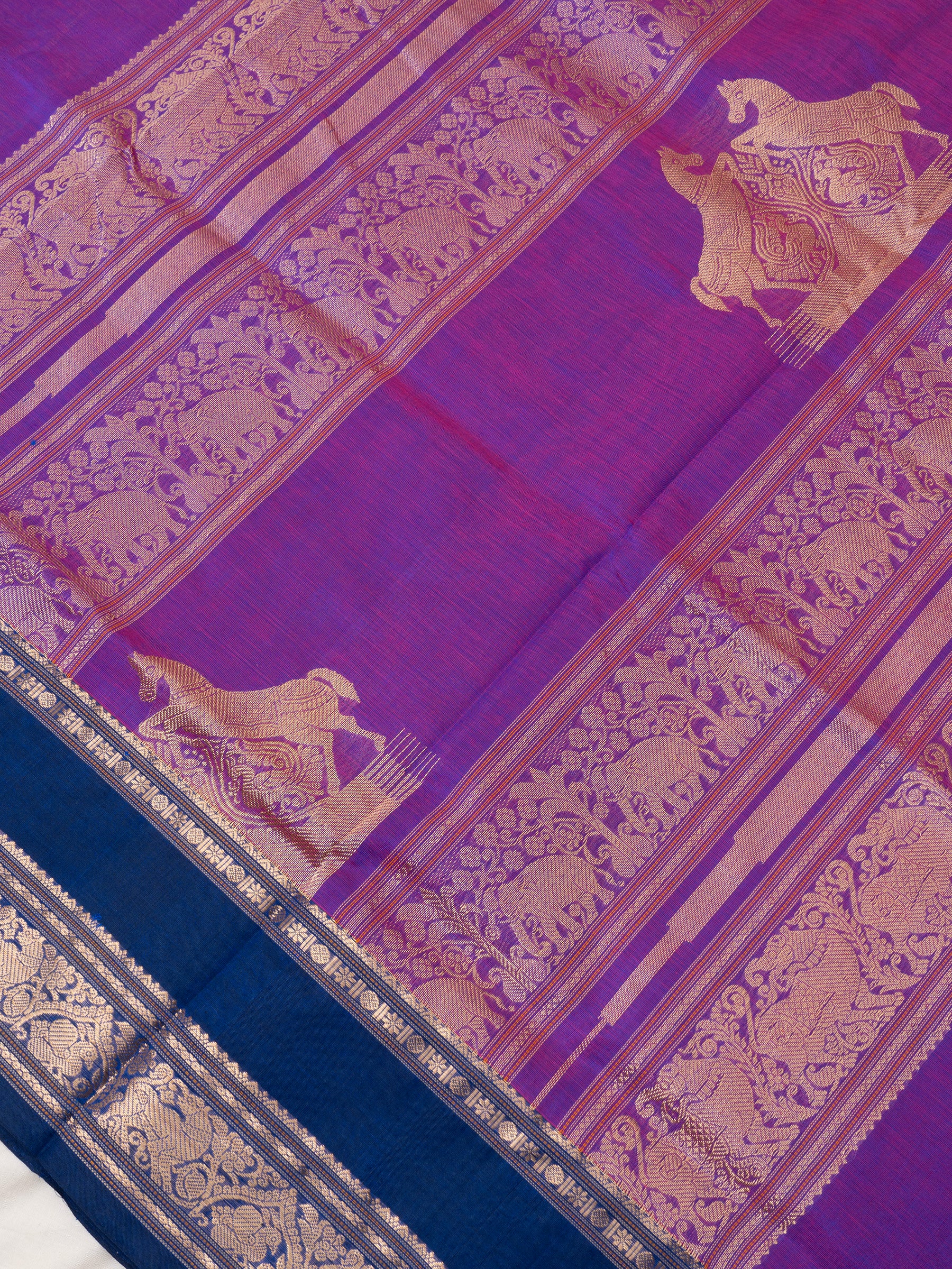 Lavender shot purple unique pallu/ Silk Cotton Saree CLSA9701