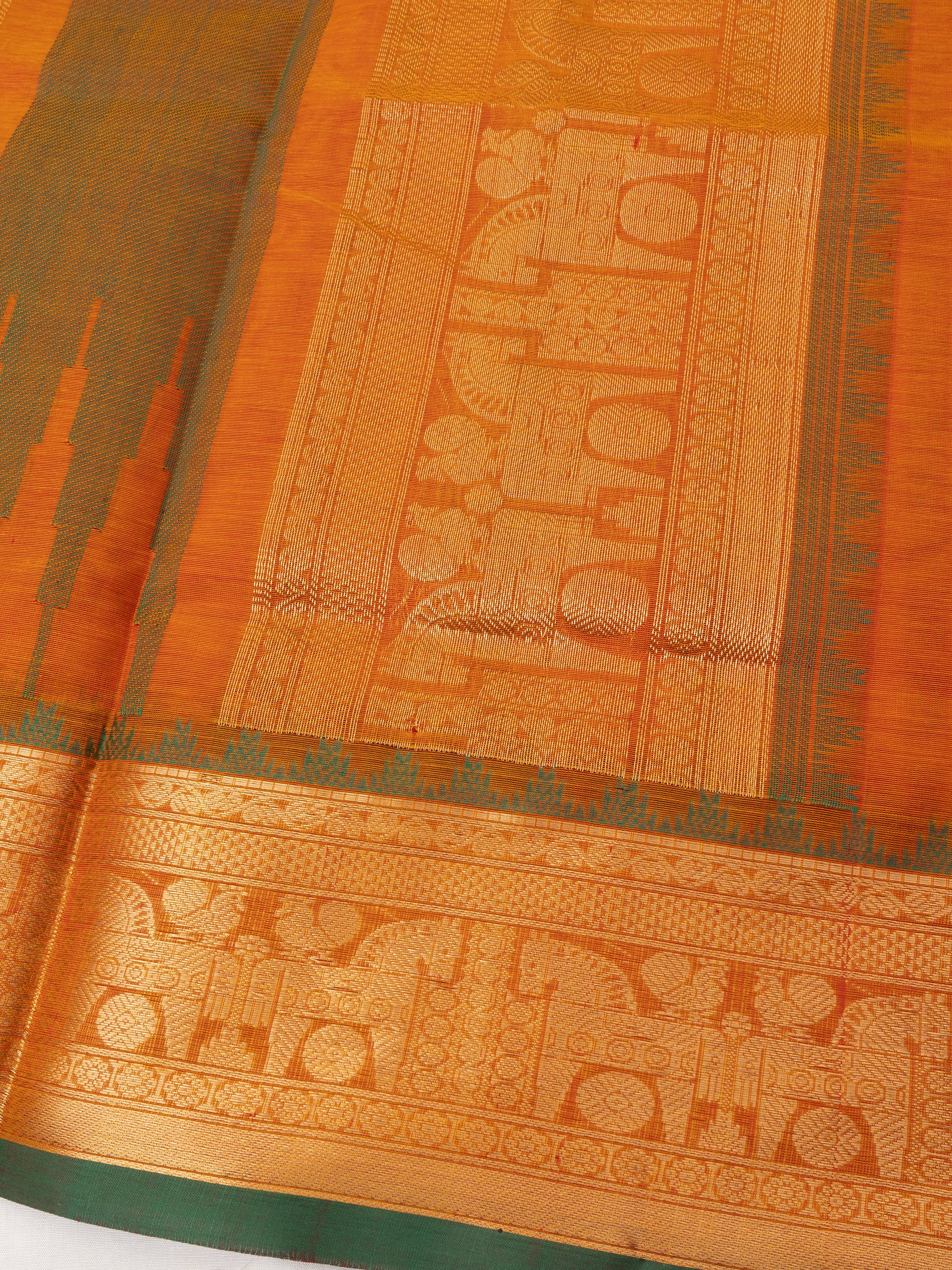 Orange lakshambutta / Silk Cotton Saree CLSA9726