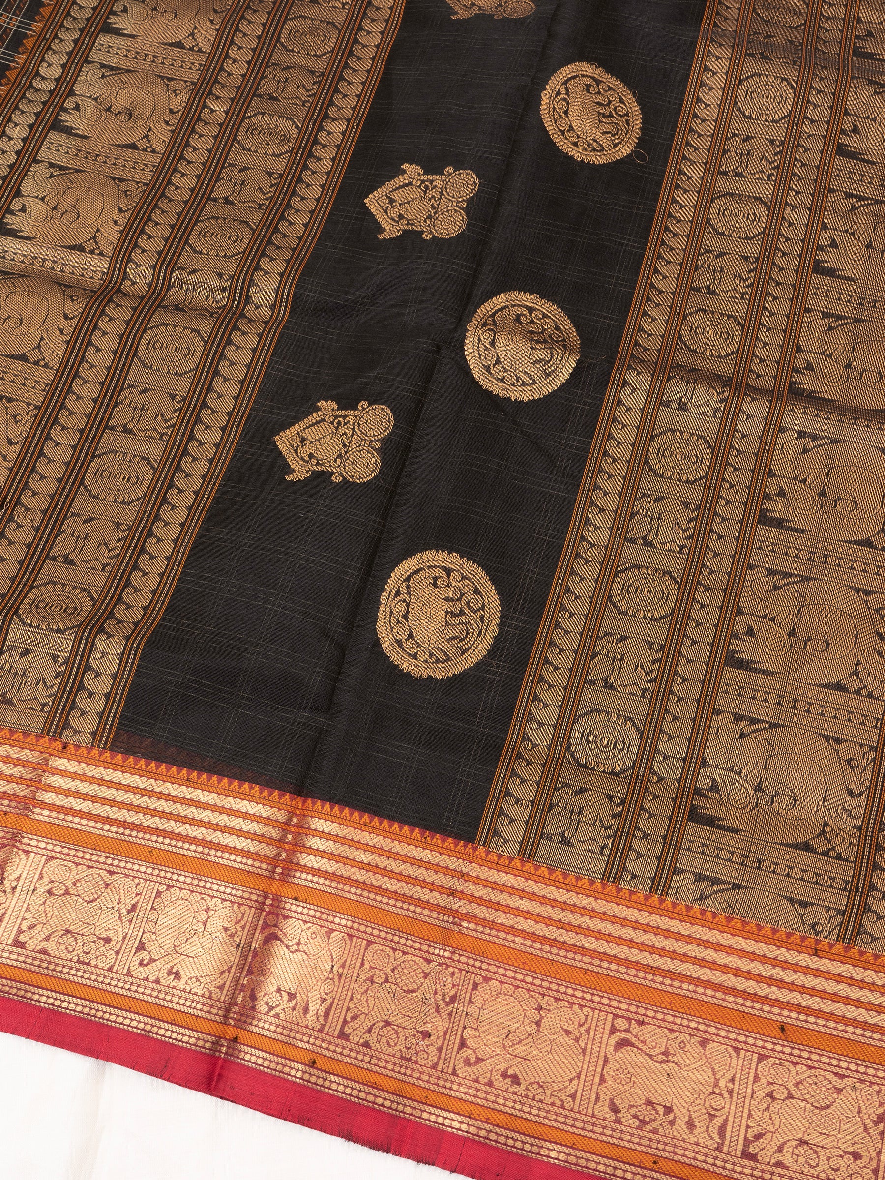 Black lakshambutta / Silk Cotton Saree CLSA9727