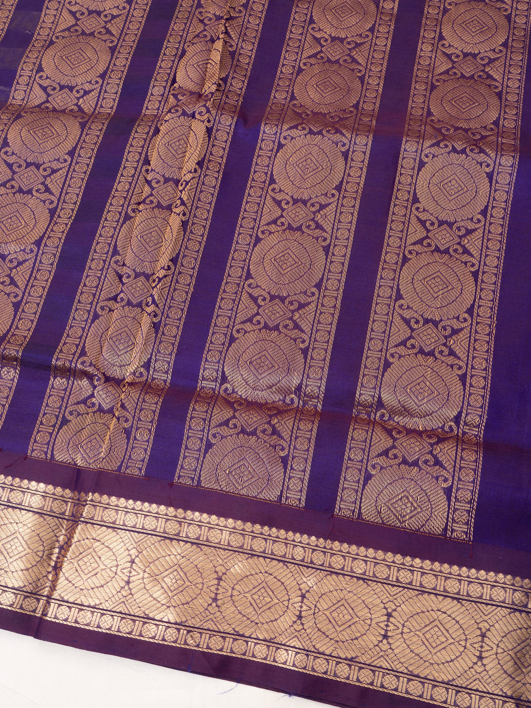 Mustard and purple veldhari / Silk Cotton Saree CLSA9742