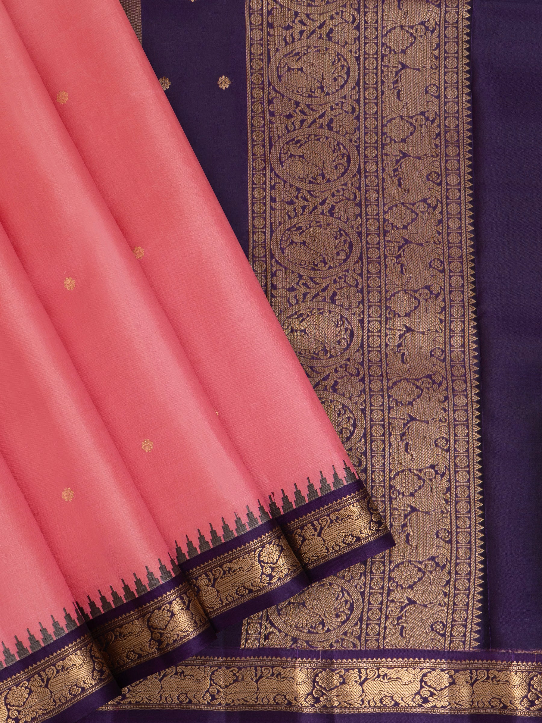 Pink and deep purple small border / Special Edition Silk CLSA9835