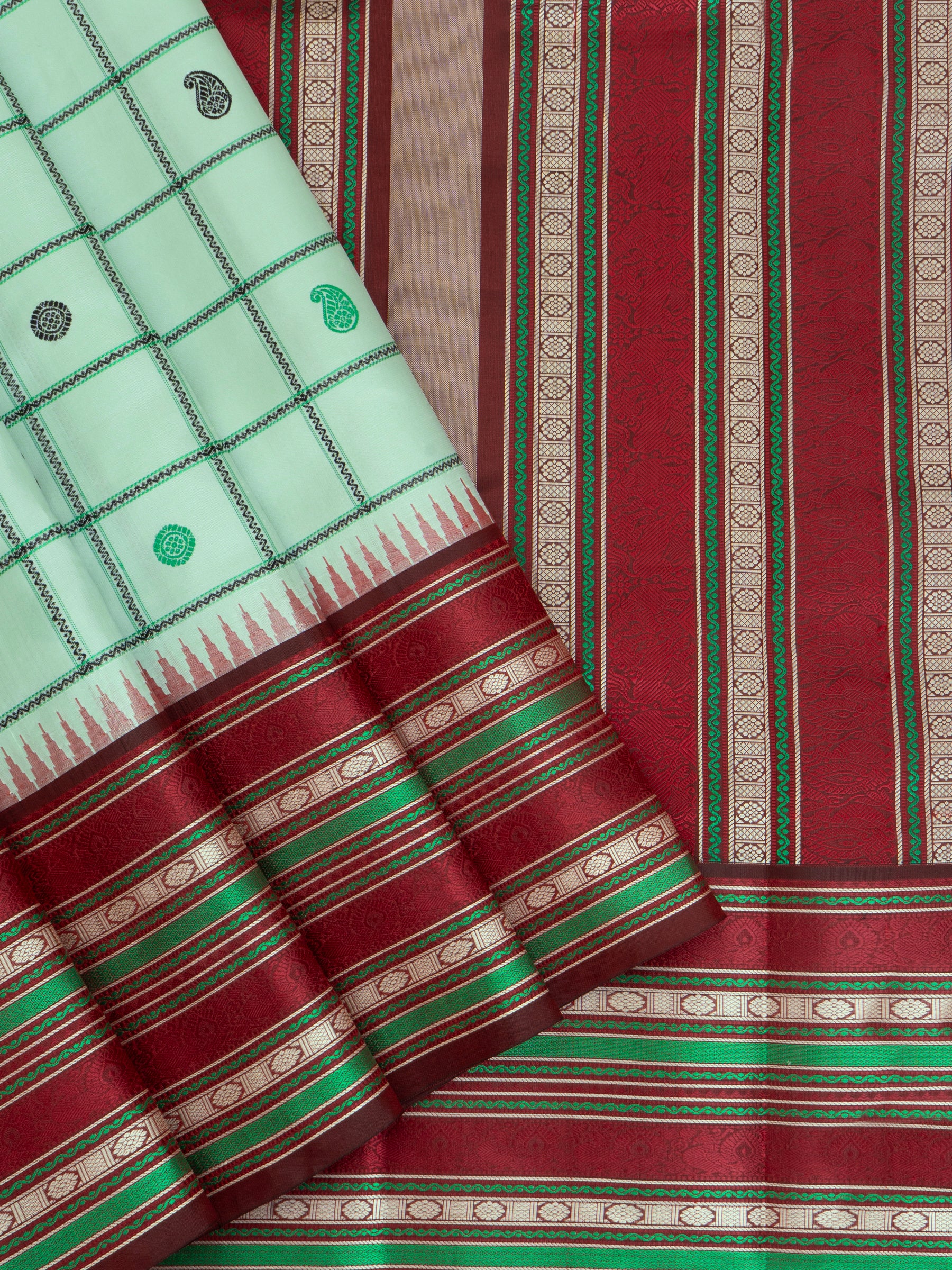 Pastel green kattam butta thread work/ Special Edition Silk CLSA9851