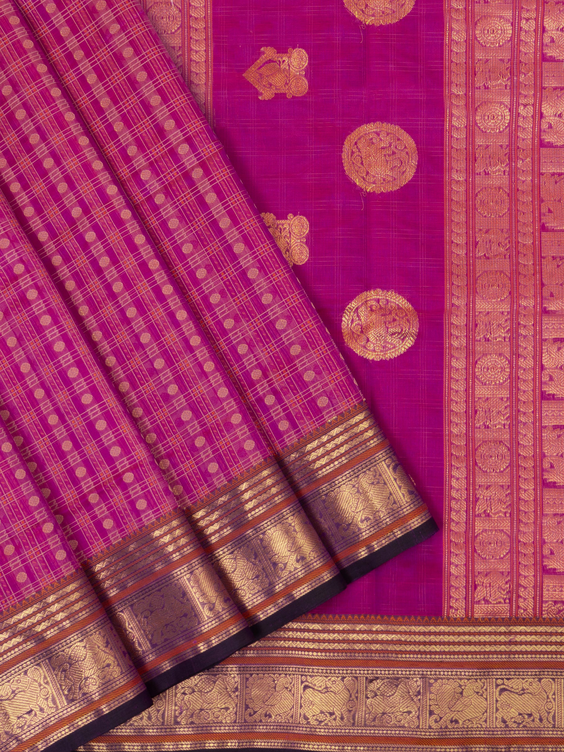 Pink vintage kattam/ Silk Cotton Saree CLSA5240