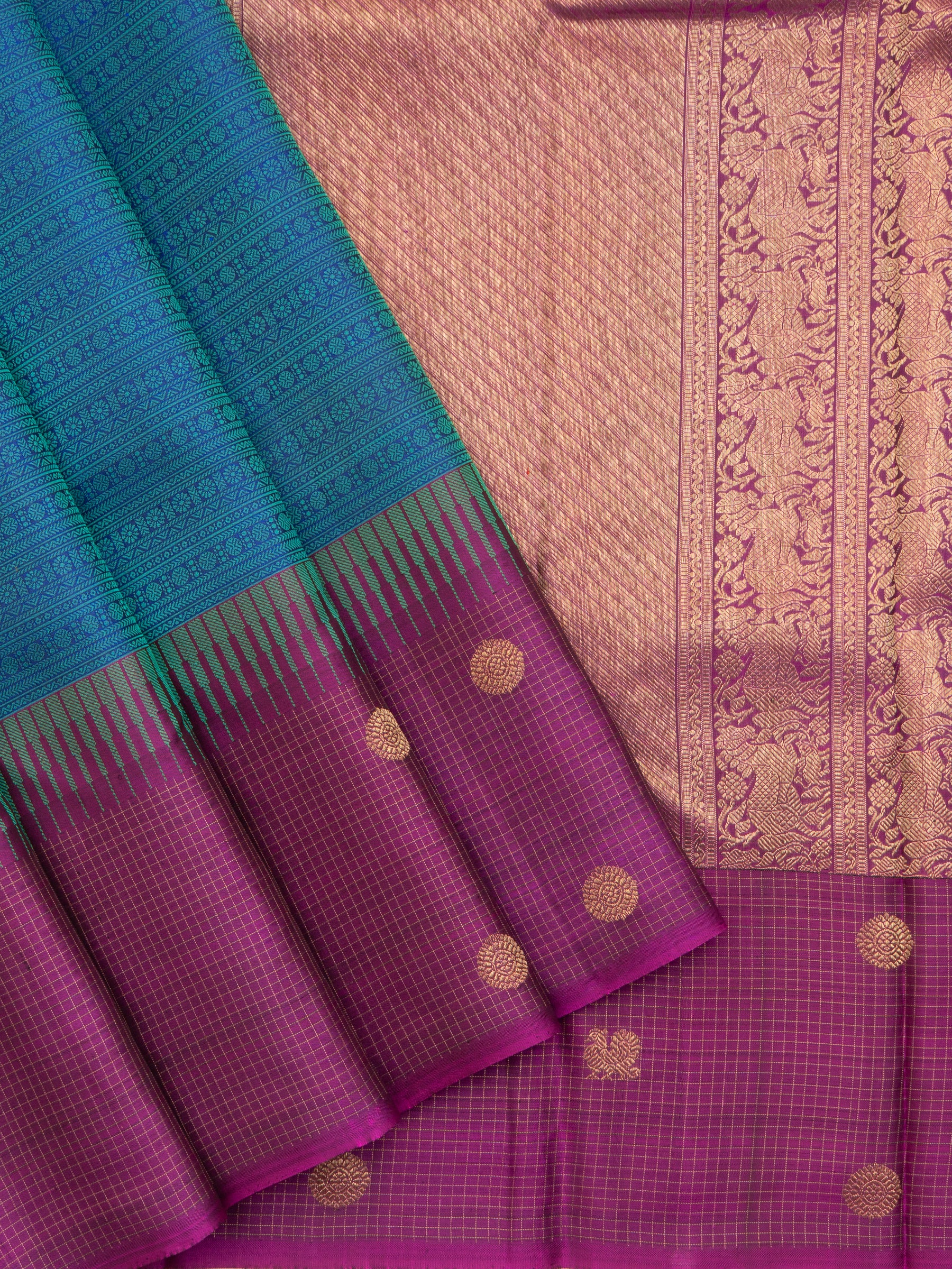 Veldhari Thread work Kanjipuram Silk Saree CLSA