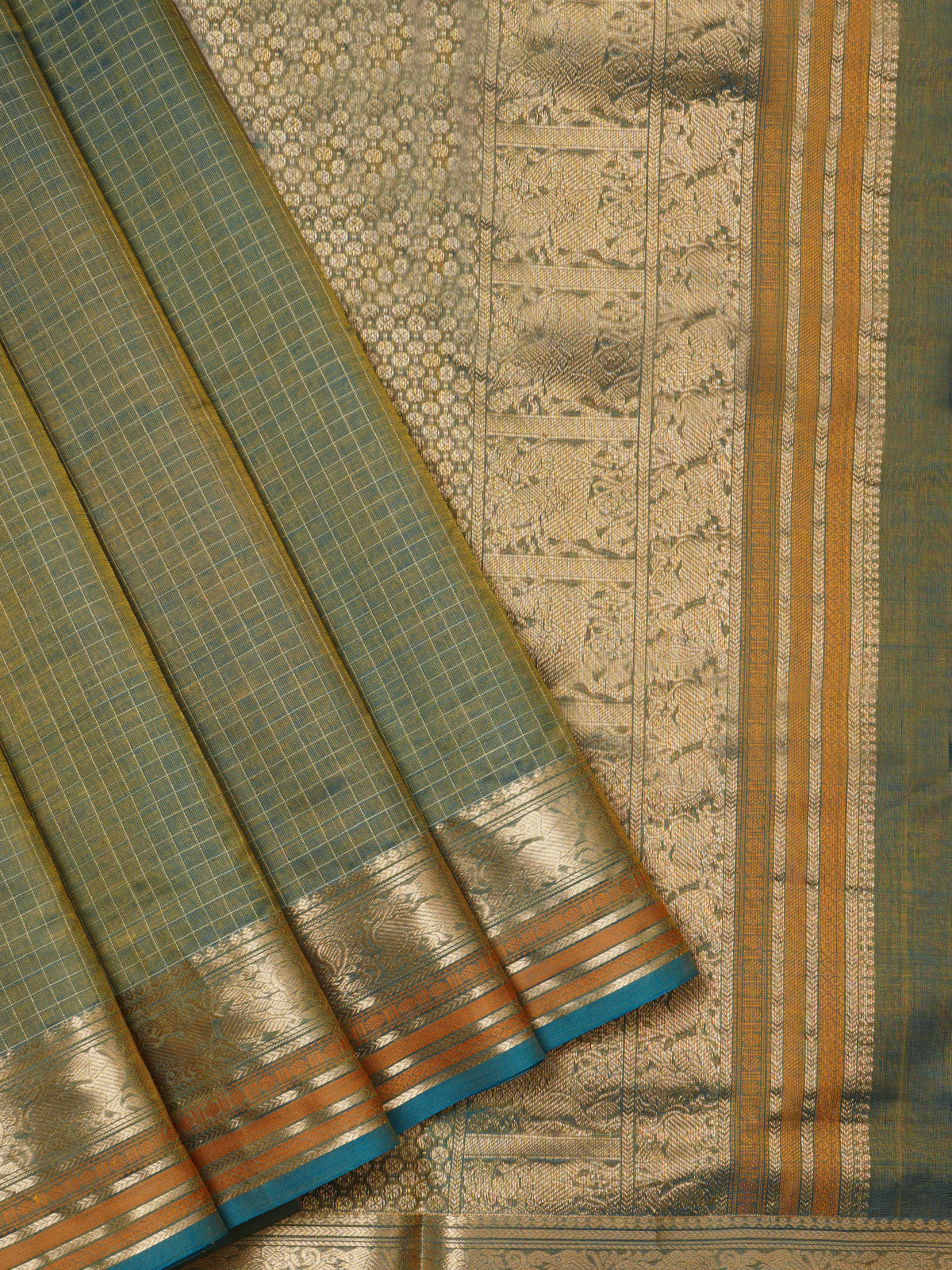 Mustard shot blue / Silk Cotton