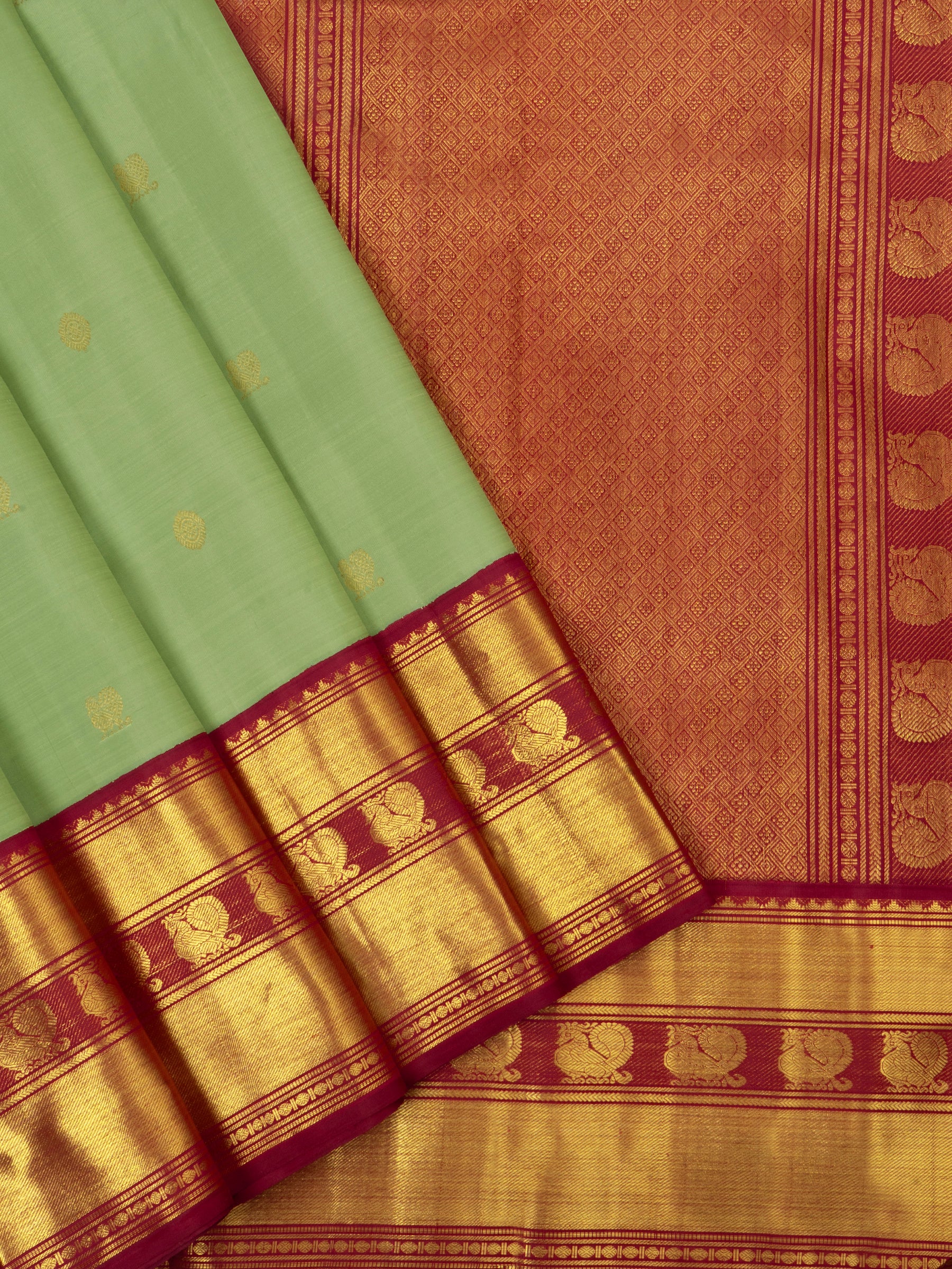 Elakai green with Araku / Arani Silk Saree CLSA6692