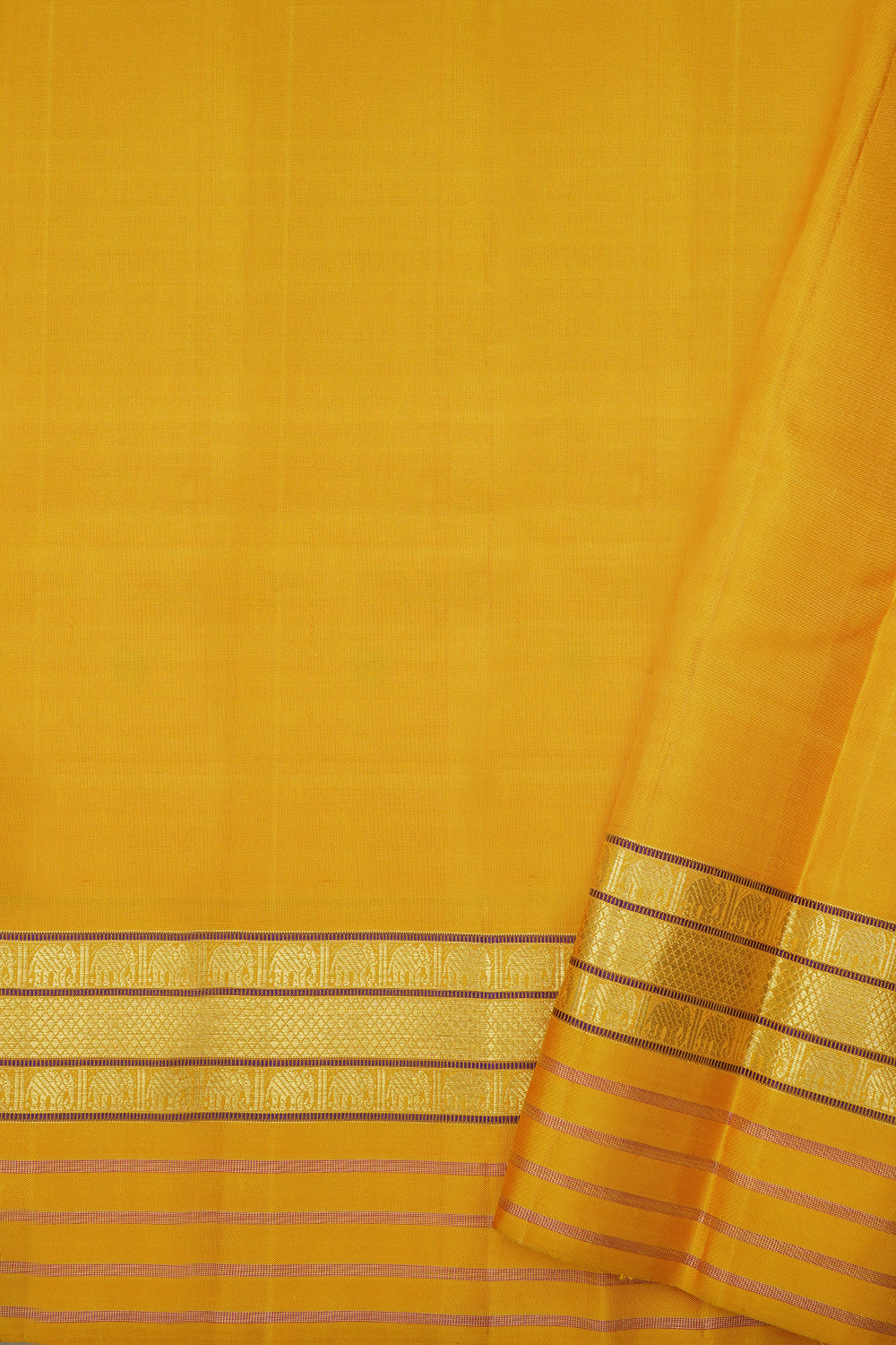 Yellow varisapet border/ kanjipuram silk