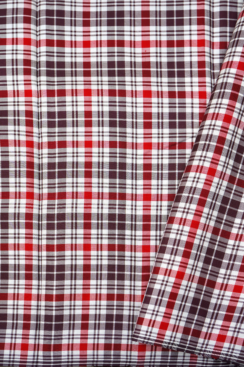 Black checked border - pallu and blouse / kanjipuram silk