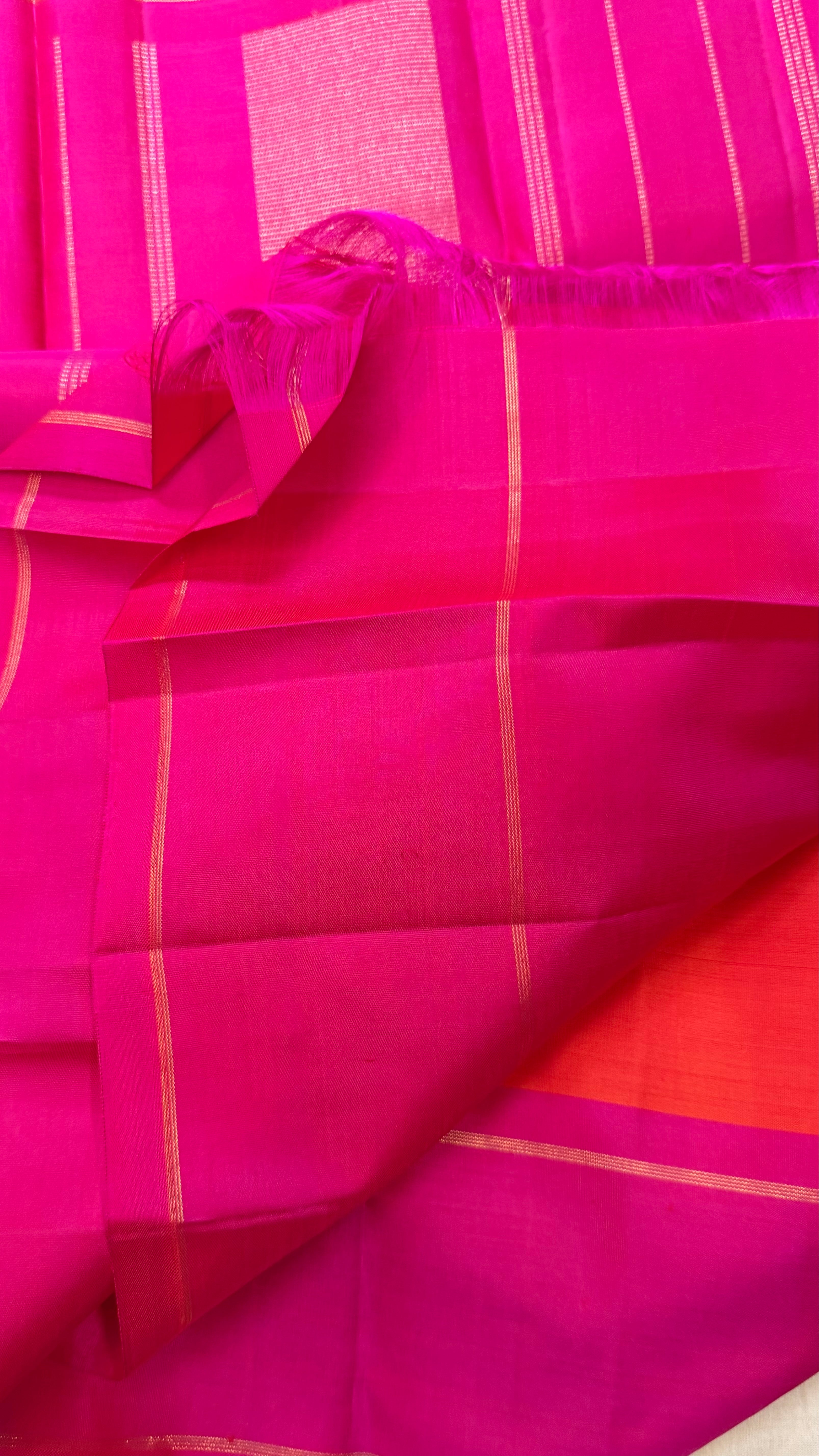 Orange and pink / Kanjipuram silk
