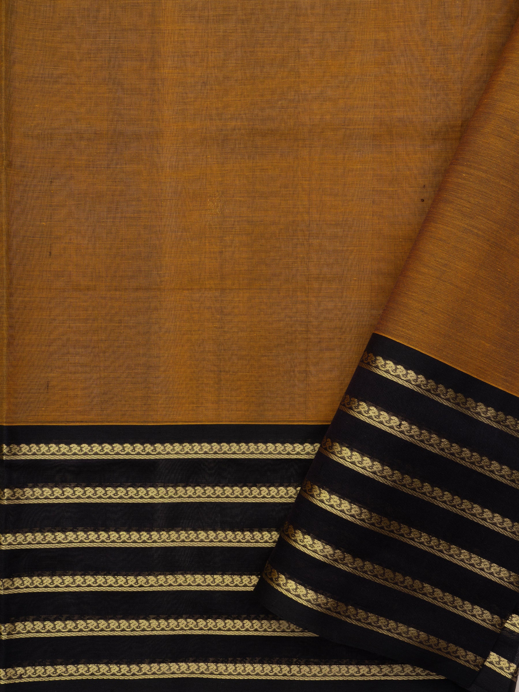 Vendhayam and black varisapet border/ Silk Cotton Saree CLSA10186